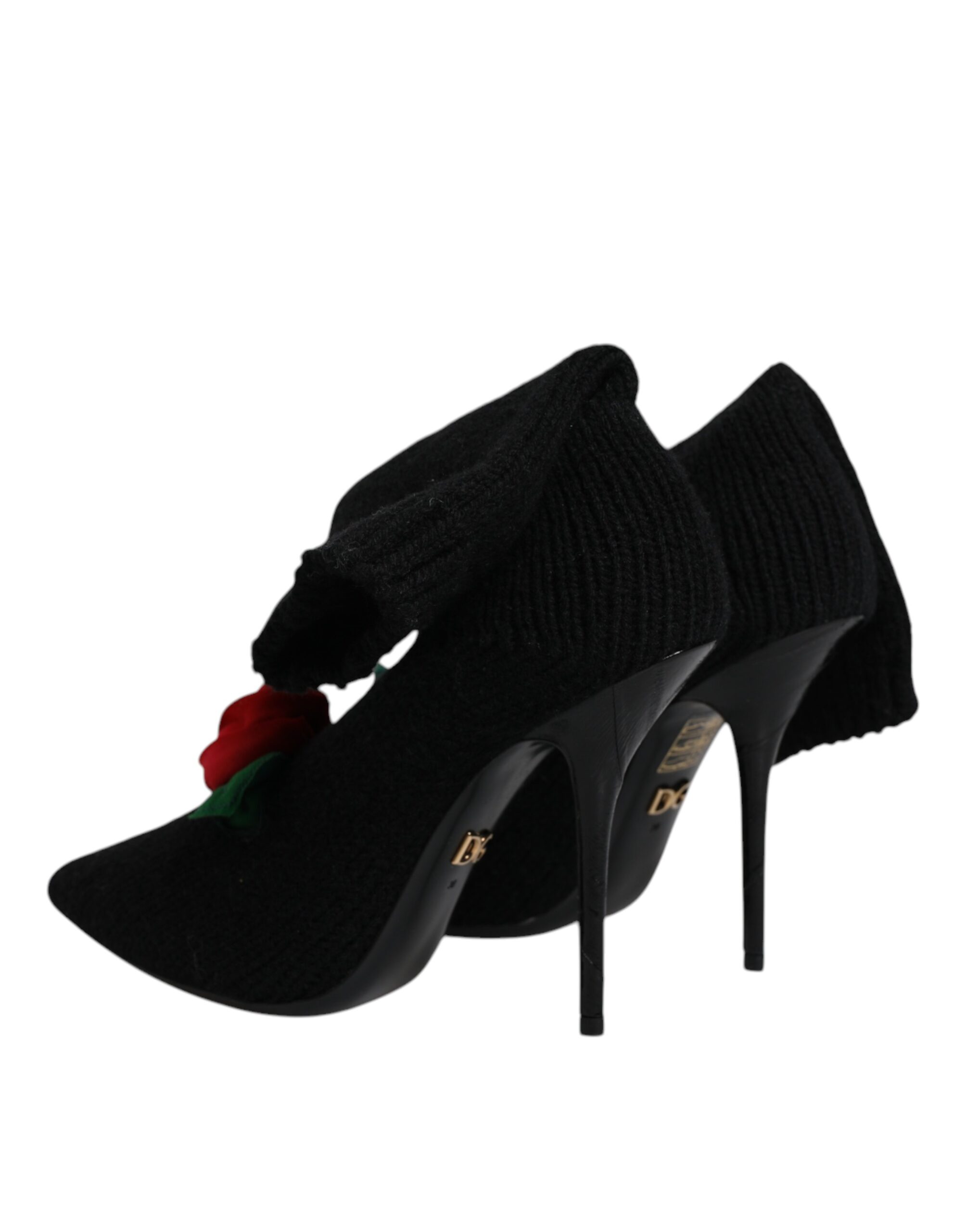 Dolce & Gabbana Black Stiletto Heels Mid Calf Boots Shoes - Image 5