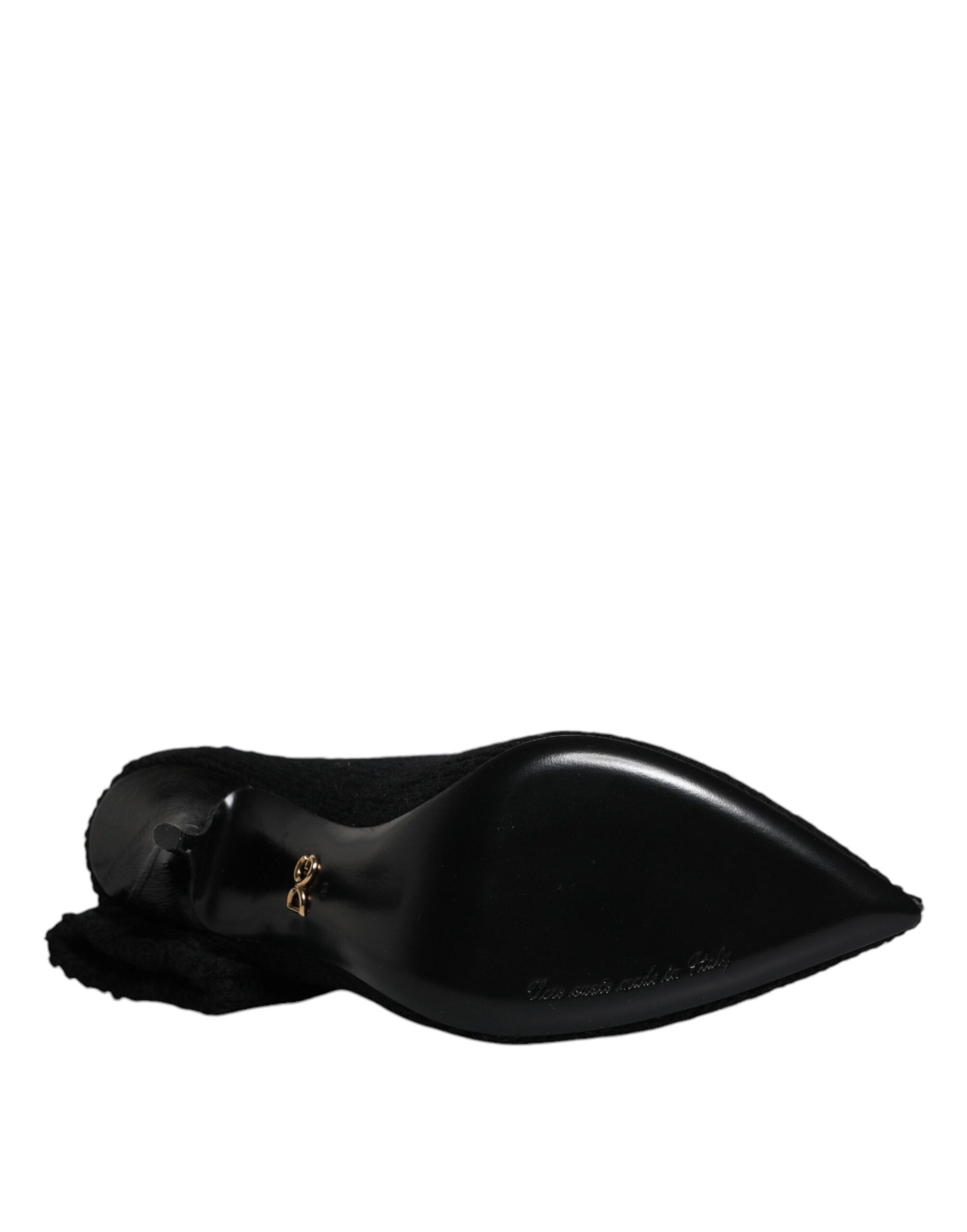 Dolce & Gabbana Black Stiletto Heels Mid Calf Boots Shoes - Image 8