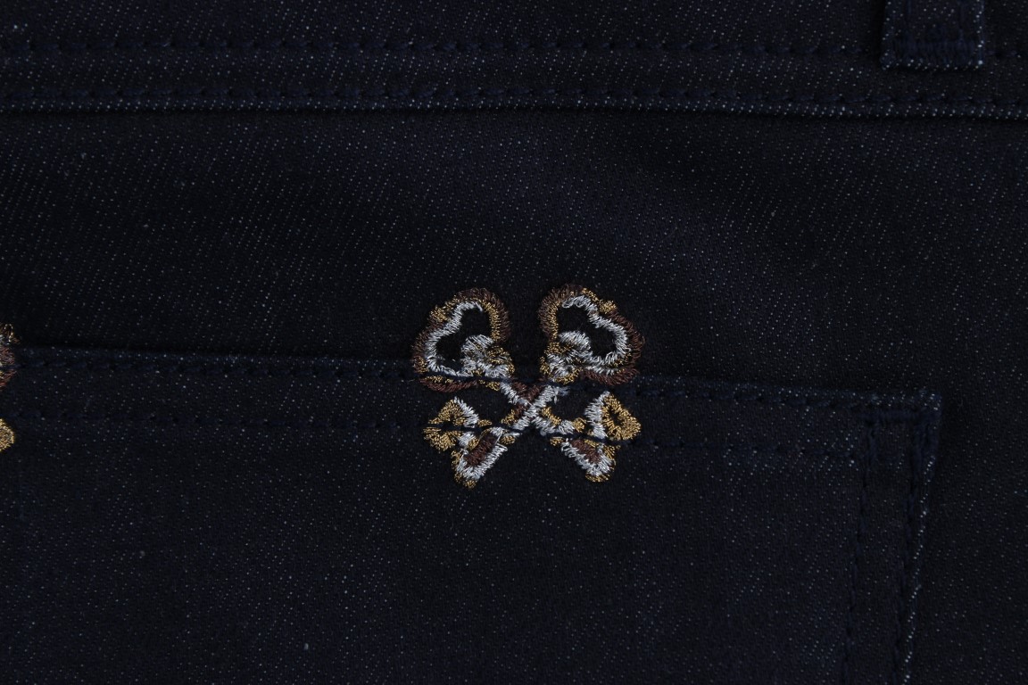Dolce & Gabbana Blue Key Embroidered Slim Fit KATE Jeans - Image 6