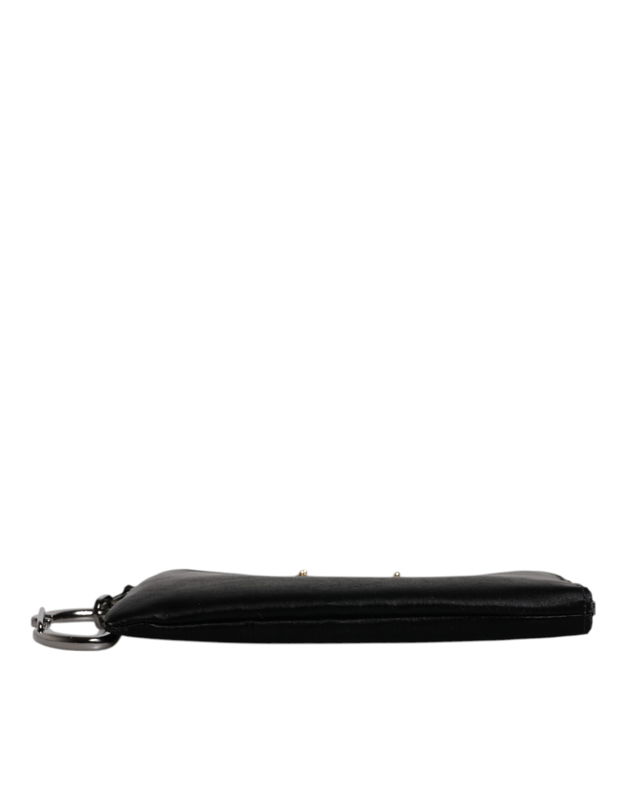 Dolce & Gabbana Black Nylon Logo Plaque Keyring Pouch Clutch Bag - Image 6