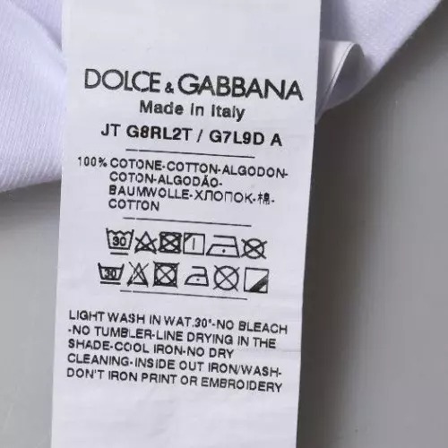 Dolce & Gabbana White Logo Print Cotton Crew Neck T-shirt - Image 5