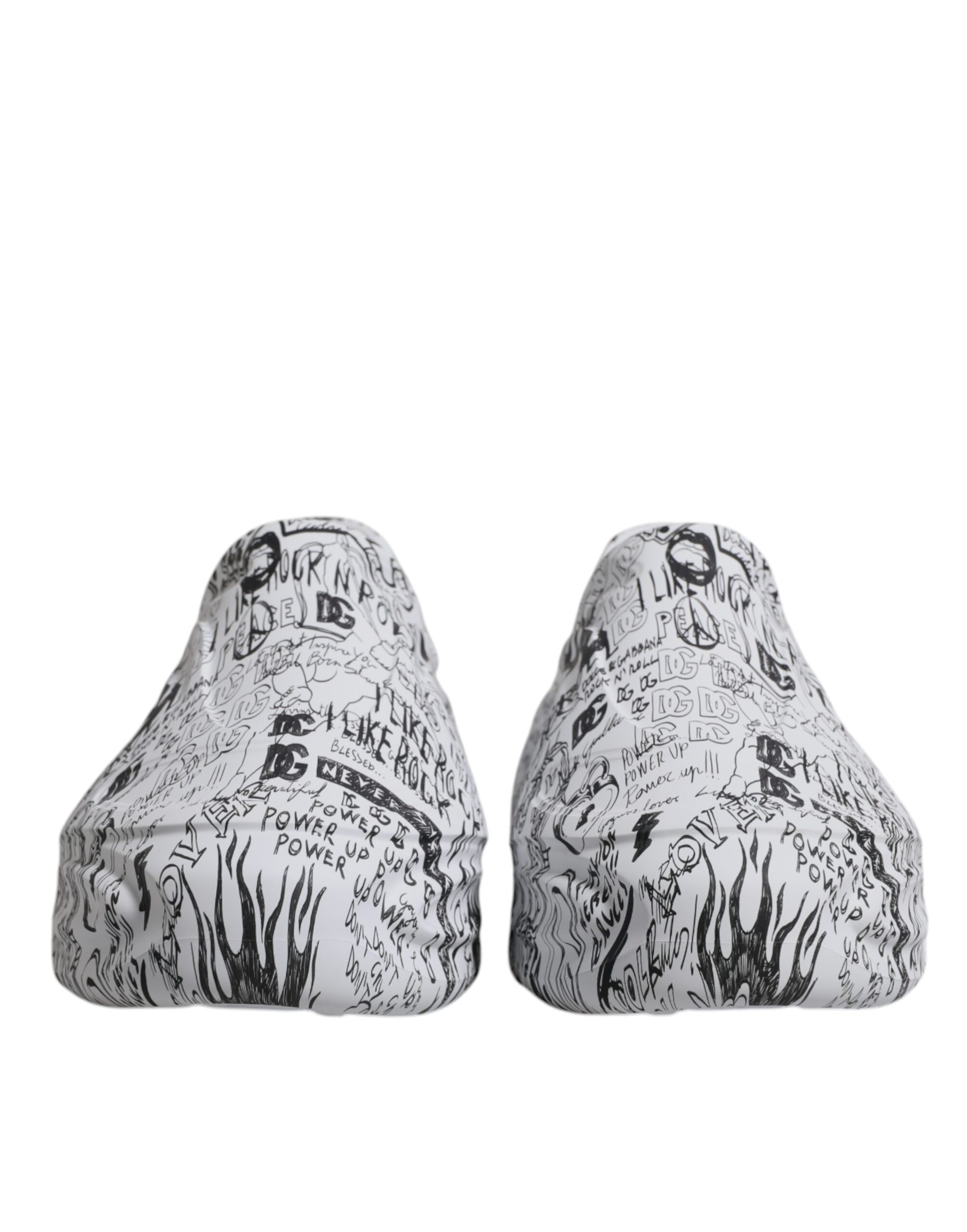 Dolce & Gabbana White Black Graffiti Daymaster Sneakers Shoes - Image 2