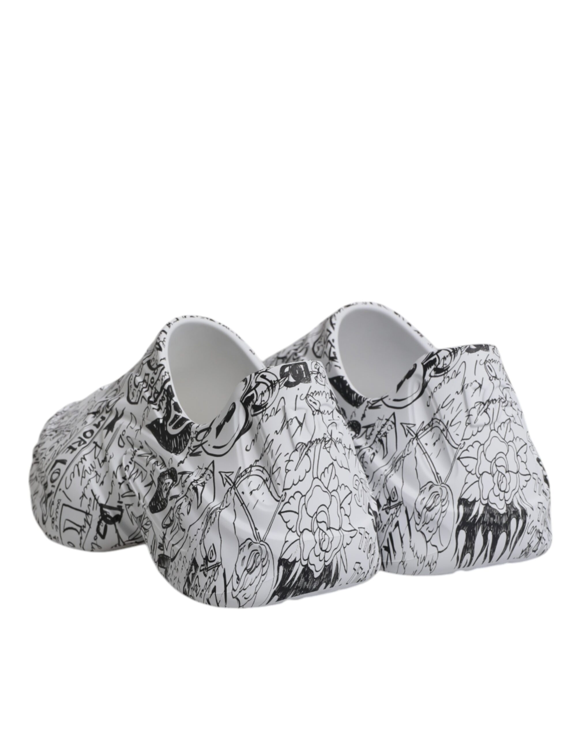 Dolce & Gabbana White Black Graffiti Daymaster Sneakers Shoes - Image 5