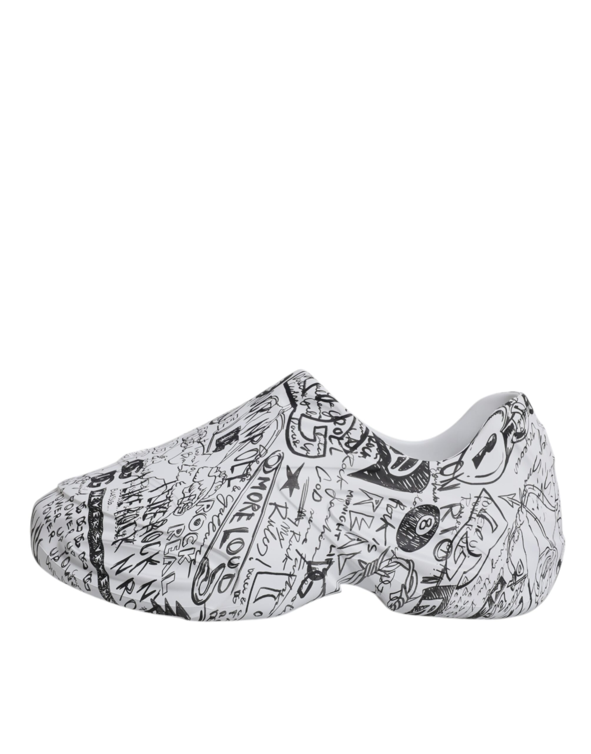 Dolce & Gabbana White Black Graffiti Daymaster Sneakers Shoes - Image 6