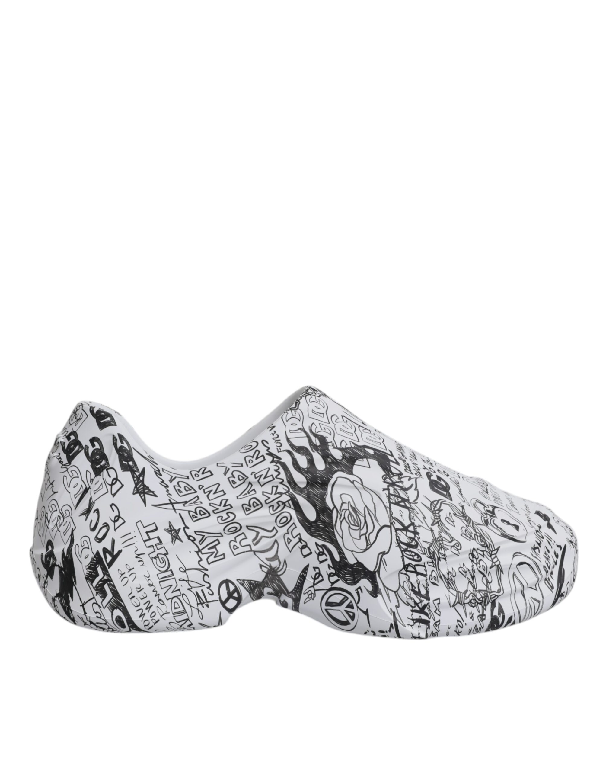 Dolce & Gabbana White Black Graffiti Daymaster Sneakers Shoes - Image 7