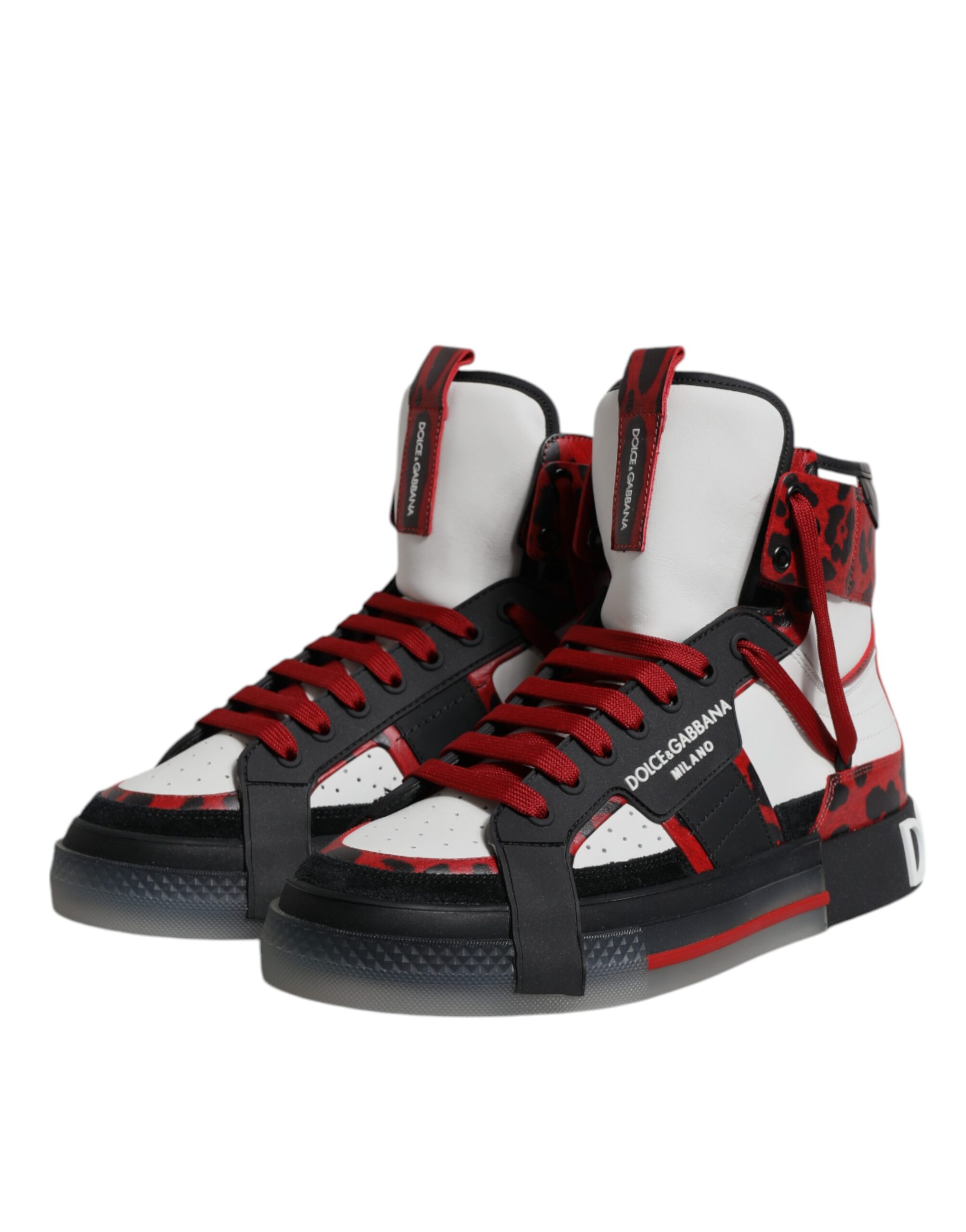 Dolce & Gabbana Multicolor Leather High Top Sneakers Shoes - Image 4