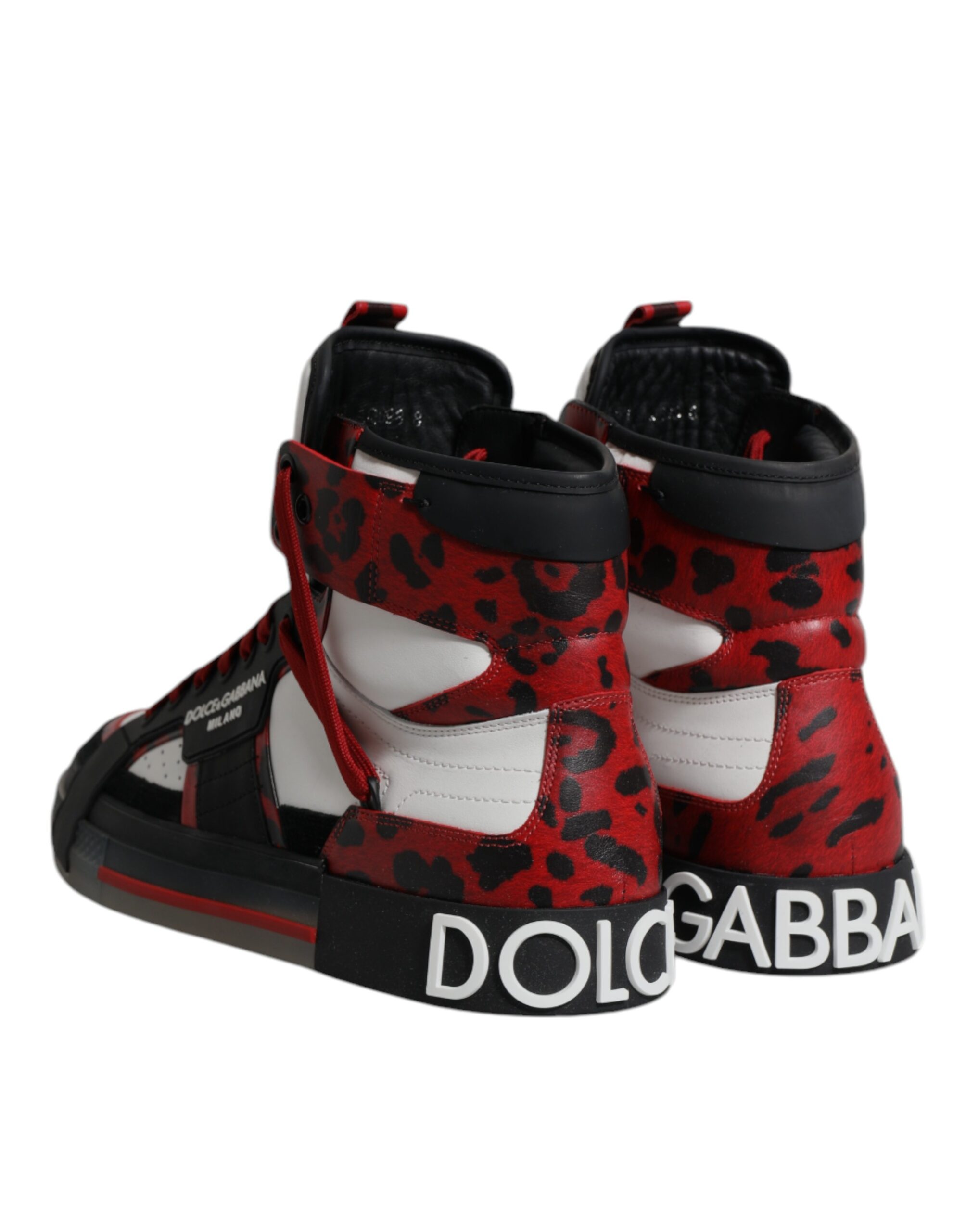 Dolce & Gabbana Multicolor Leather High Top Sneakers Shoes - Image 5