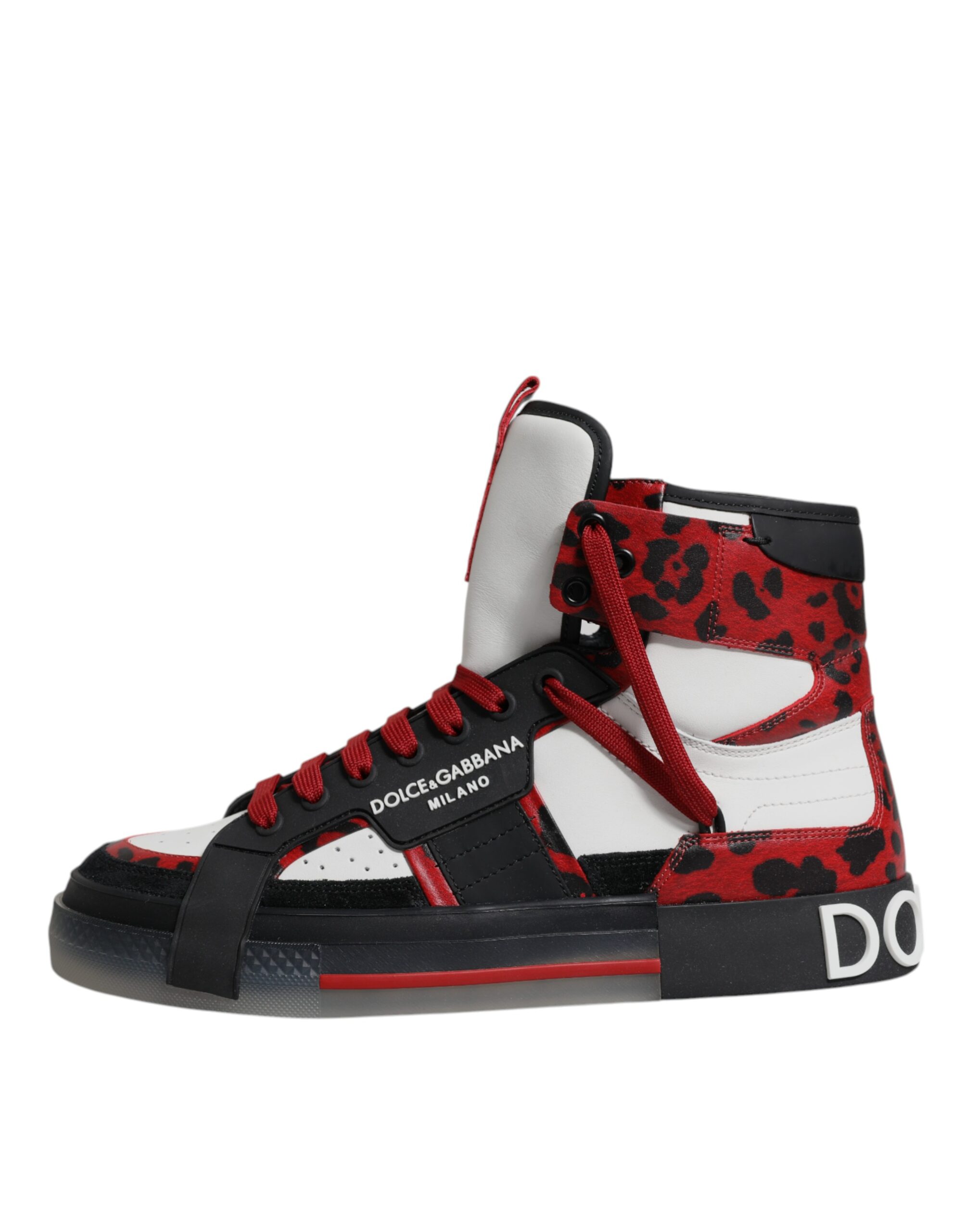 Dolce & Gabbana Multicolor Leather High Top Sneakers Shoes - Image 6