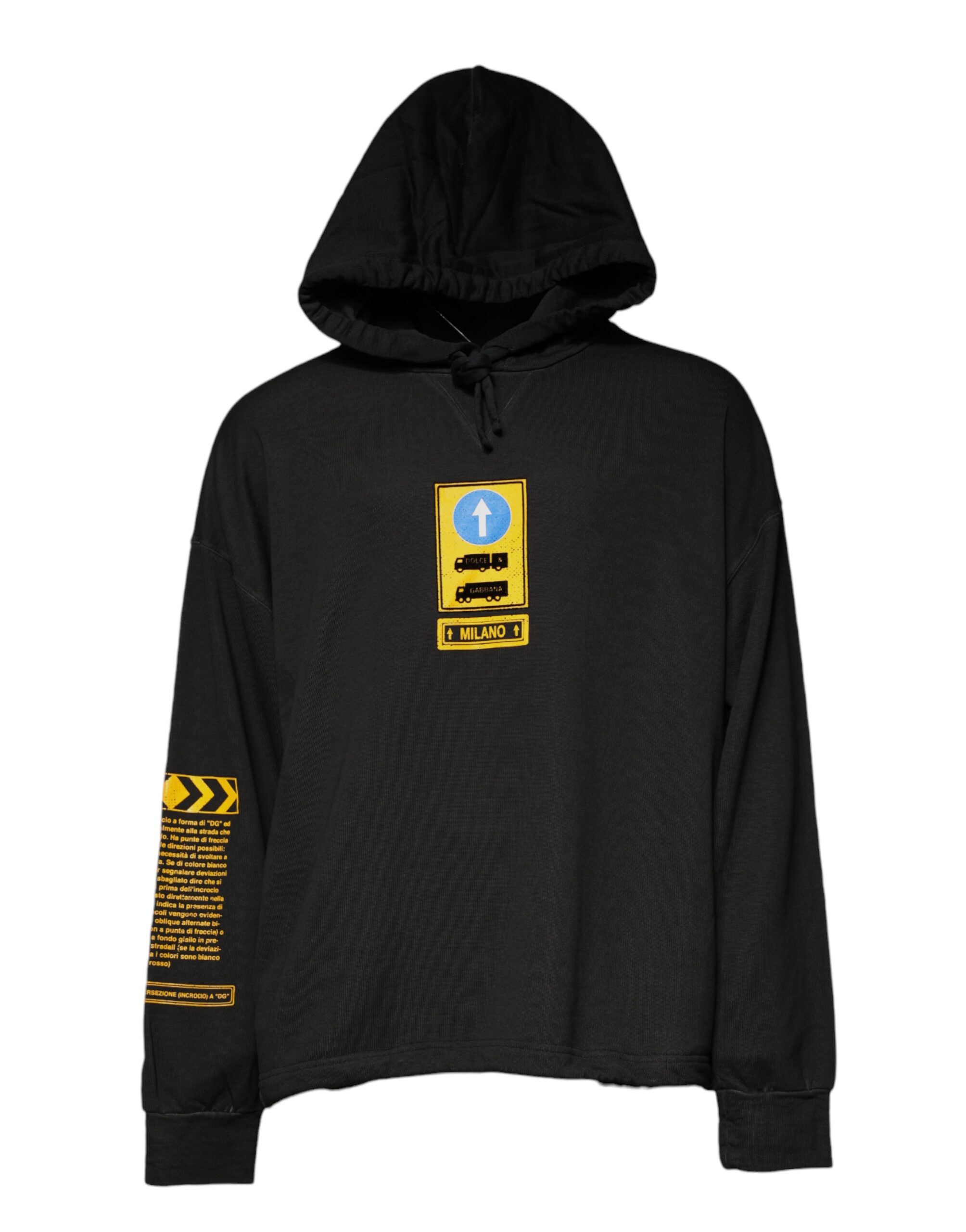 Dolce & Gabbana Black Cotton Hooded DG Shield Pullover Sweater - Image 2