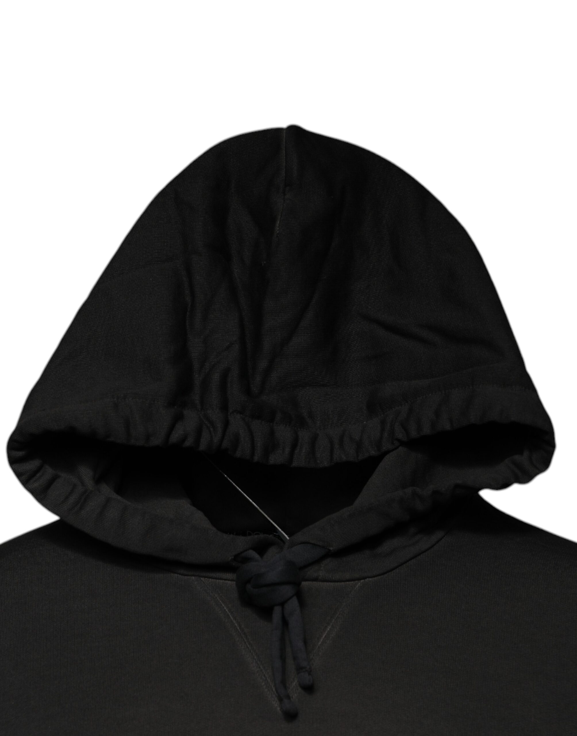 Dolce & Gabbana Black Cotton Hooded DG Shield Pullover Sweater - Image 3