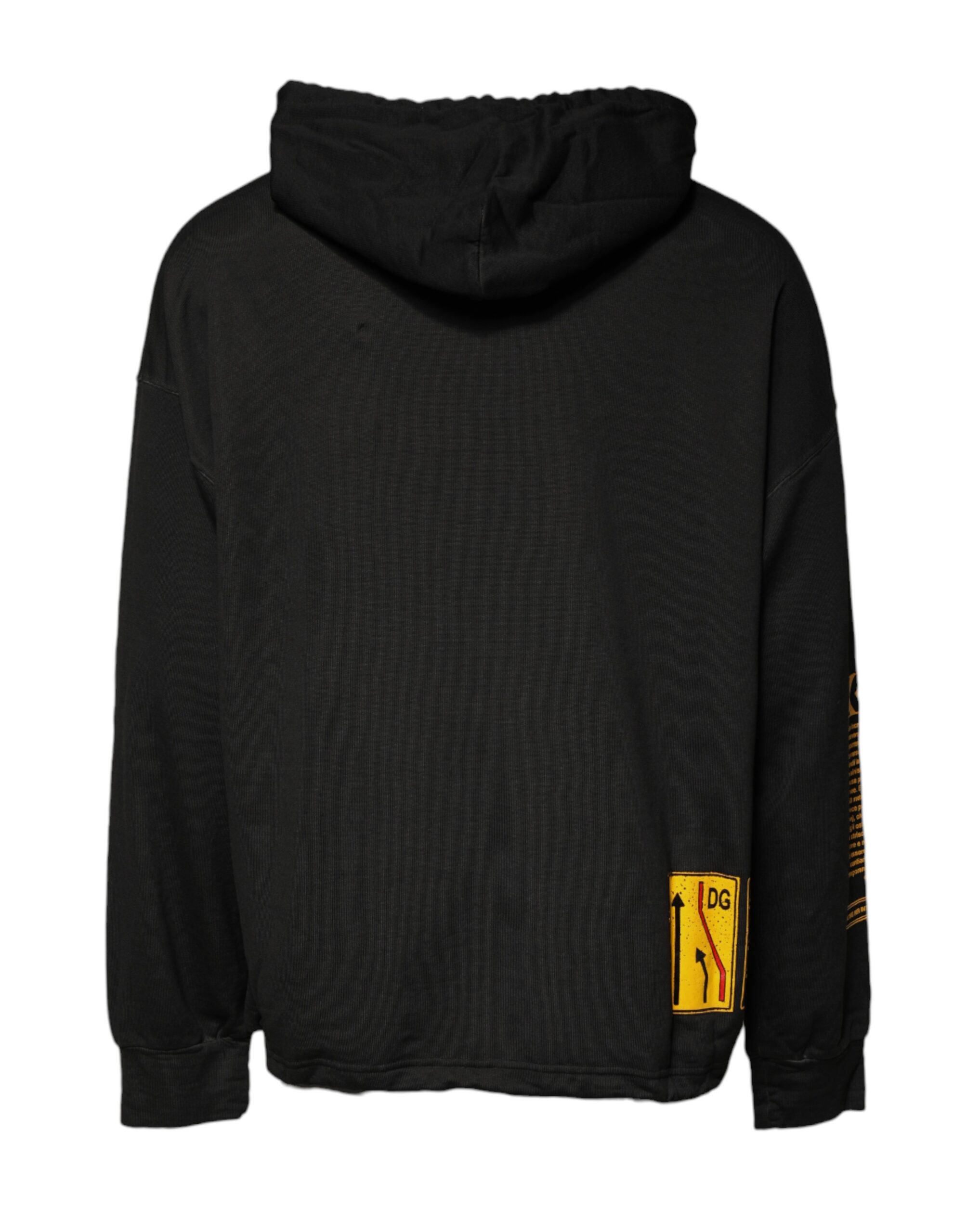 Dolce & Gabbana Black Cotton Hooded DG Shield Pullover Sweater - Image 5