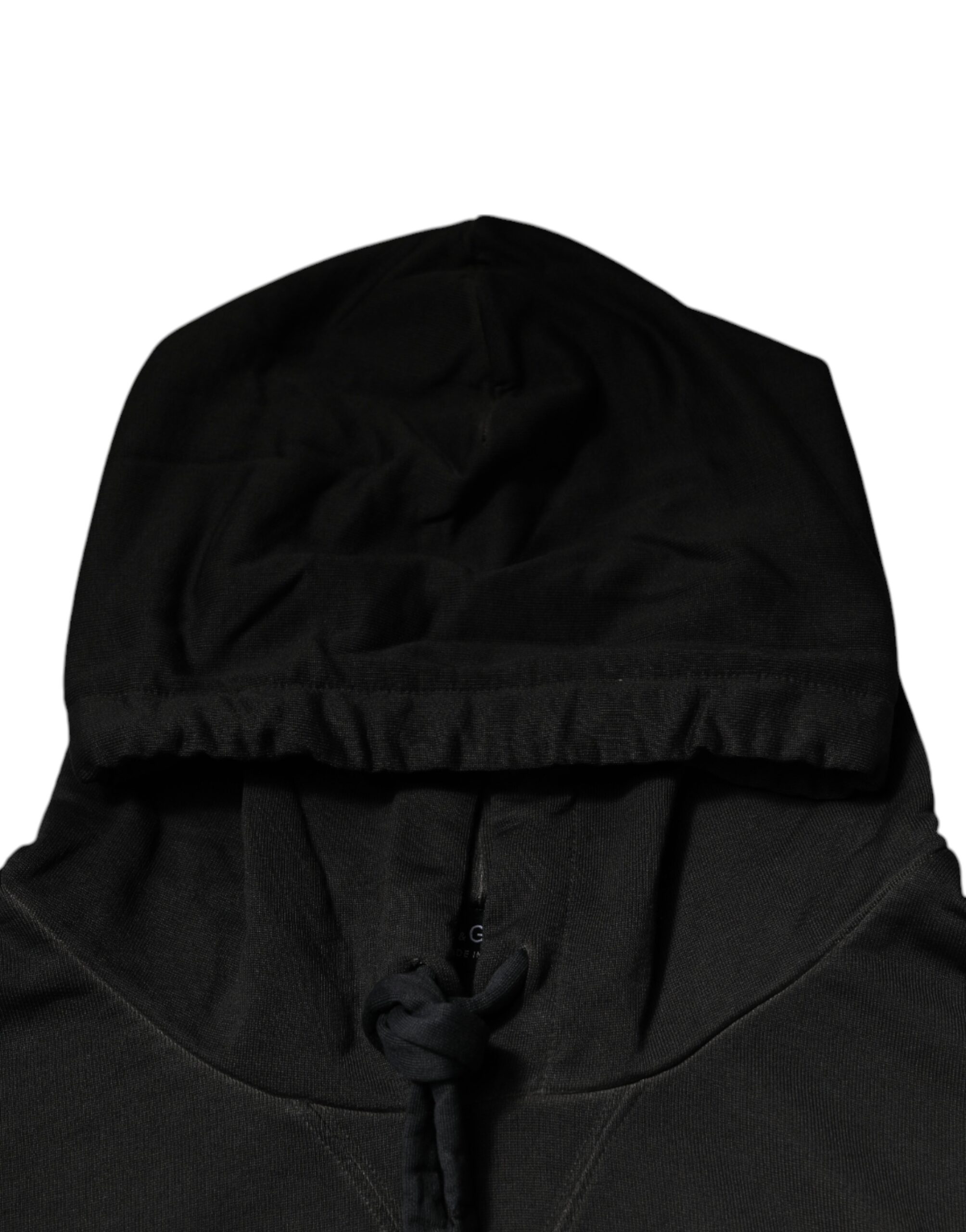 Dolce & Gabbana Black Cotton Hooded DG Shield Pullover Sweater - Image 6