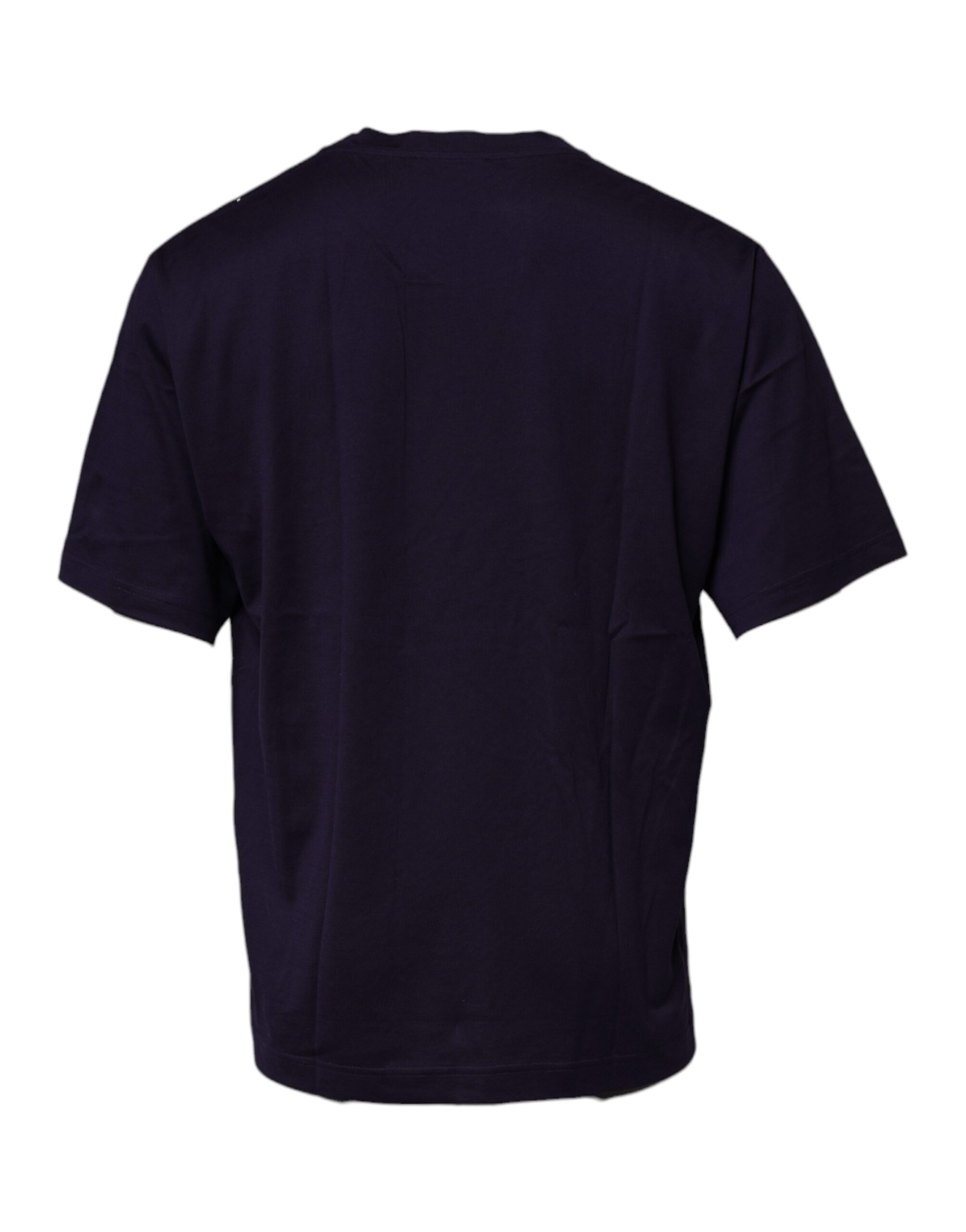 Dolce & Gabbana Navy Blue DG Logo Cotton Crew Neck T-shirt - Image 4