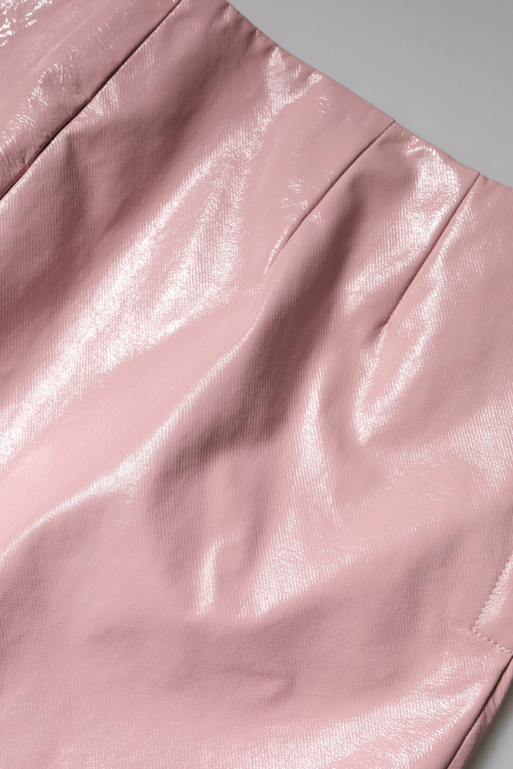 Dolce & Gabbana Glossy Pink Cotton High Waist Mini Skirt - Image 7