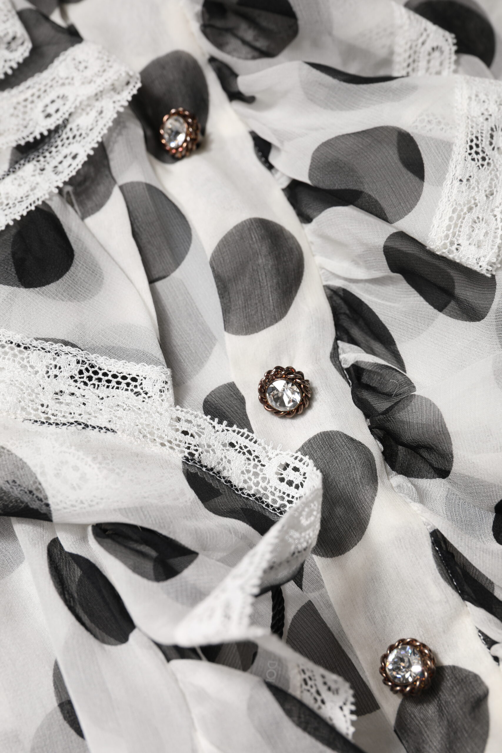 Dolce & Gabbana White Black Polka Dot Cotton Sleeveless Top - Image 8
