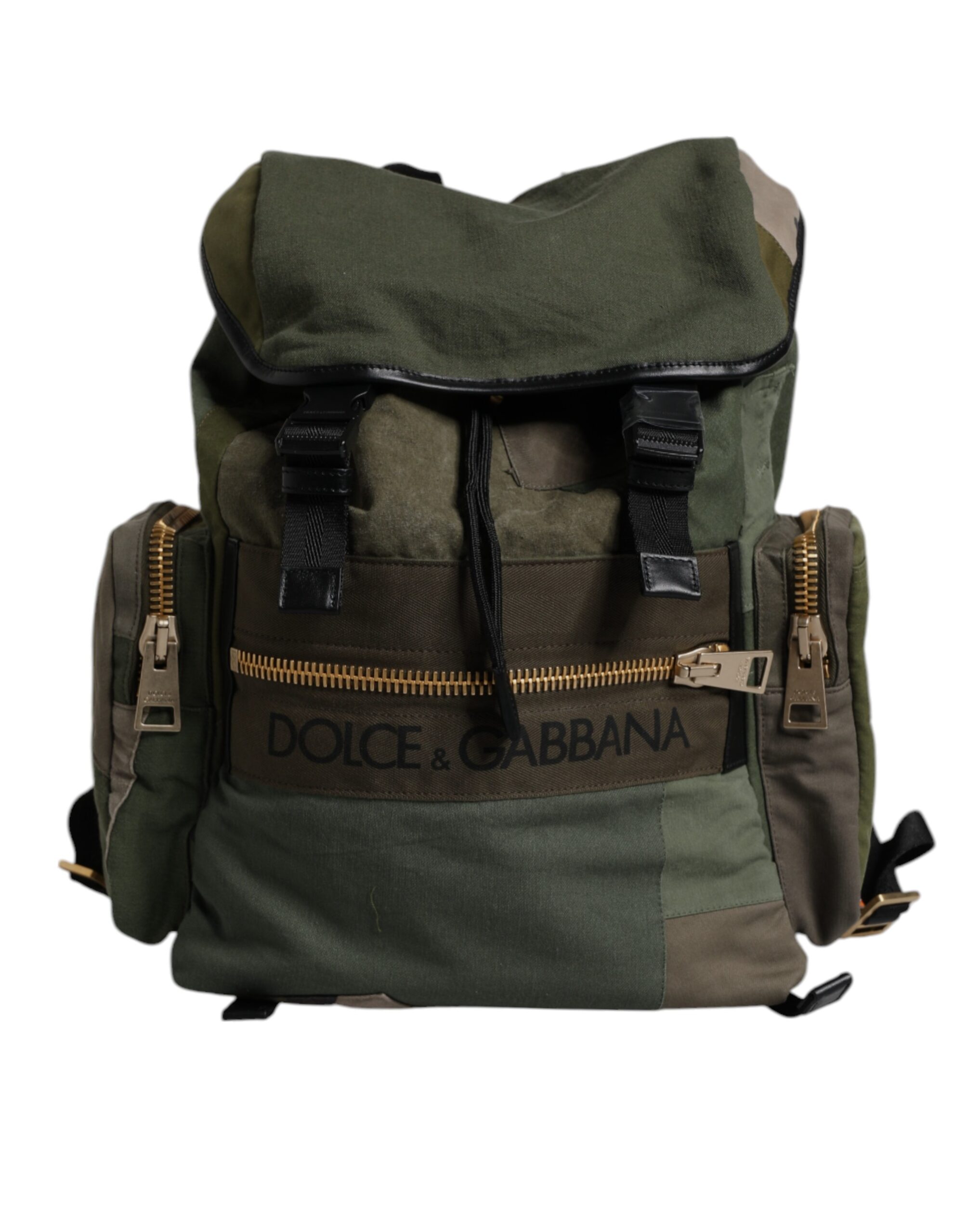 Dolce & Gabbana Military Green Patchwork School Backpack Bag - Image 6