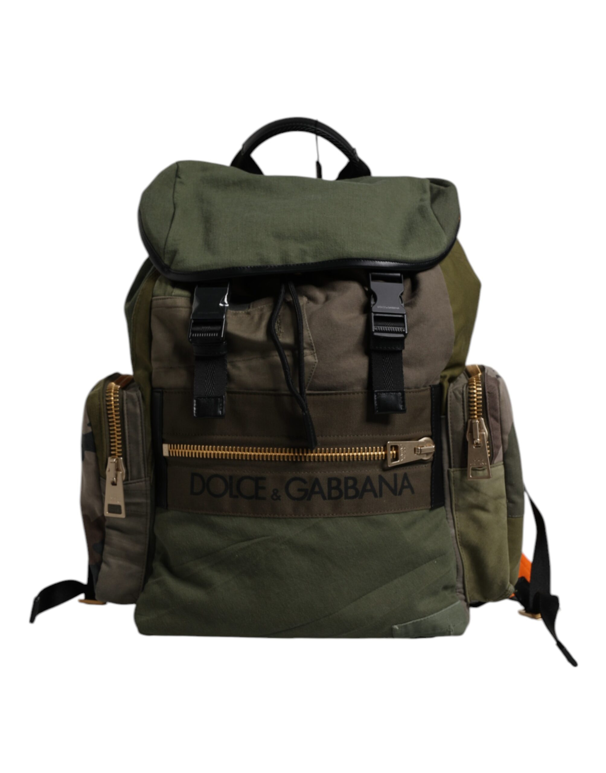 Dolce & Gabbana Military Green Patchwork Travel Backpack Bag - Image 2