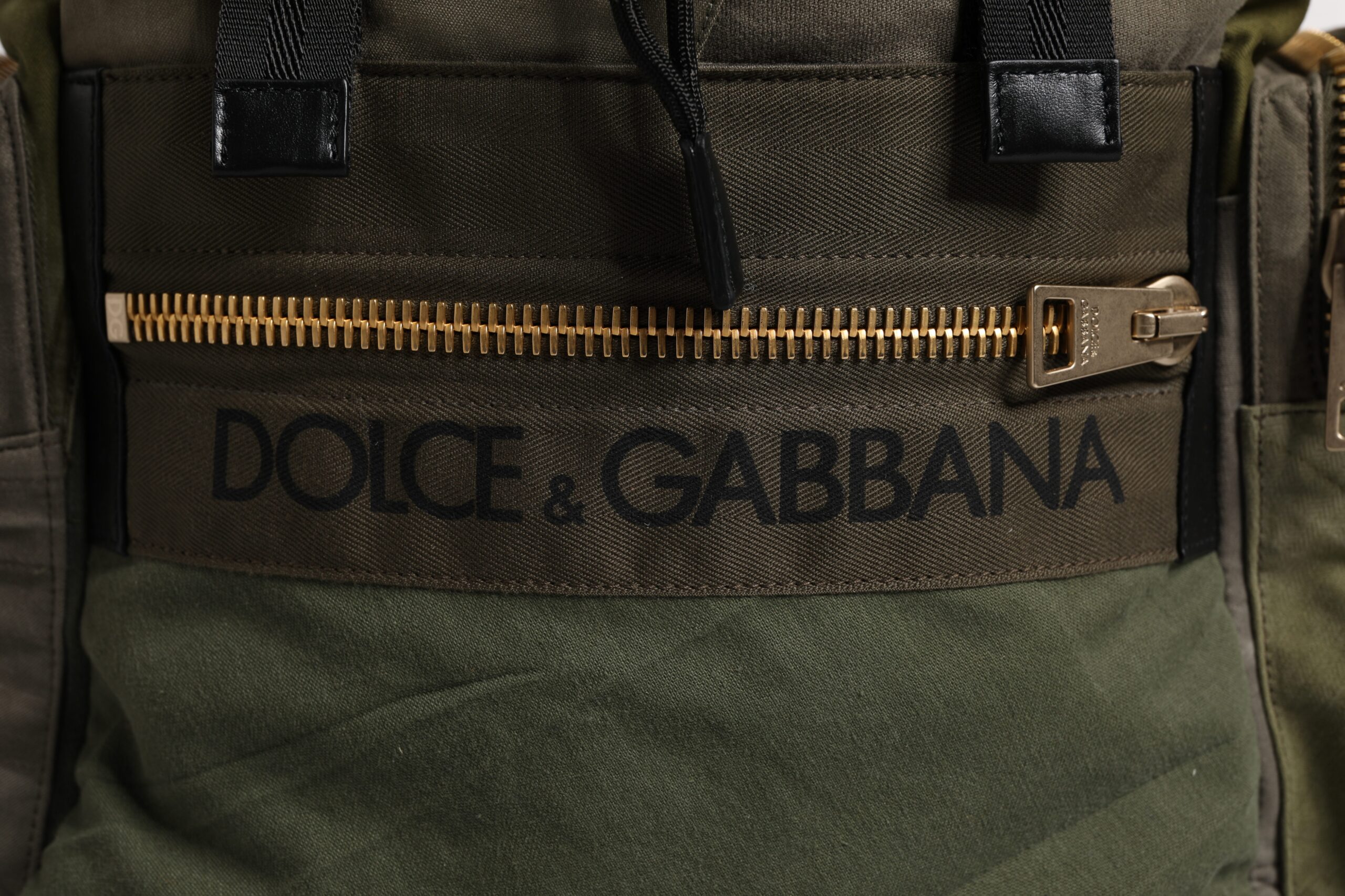 Dolce & Gabbana Military Green Patchwork Travel Backpack Bag - Image 3