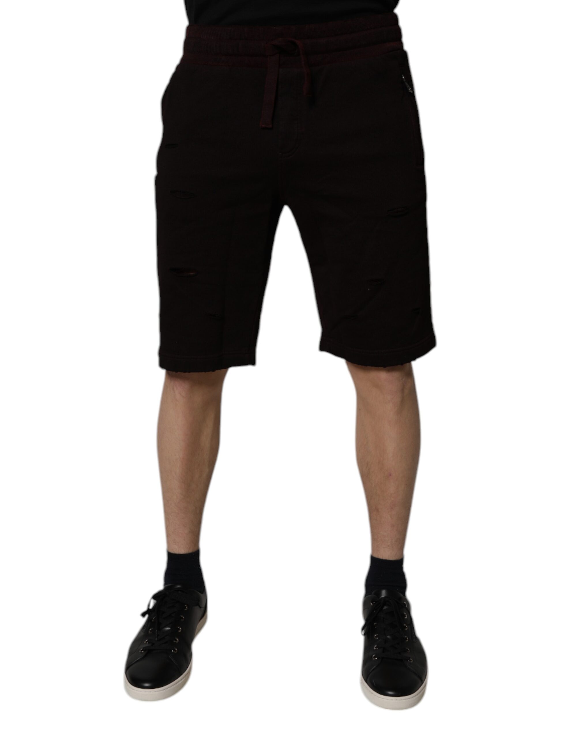 Dolce & Gabbana Maroon Cotton Sweatshorts Men Bermuda Shorts - Image 2