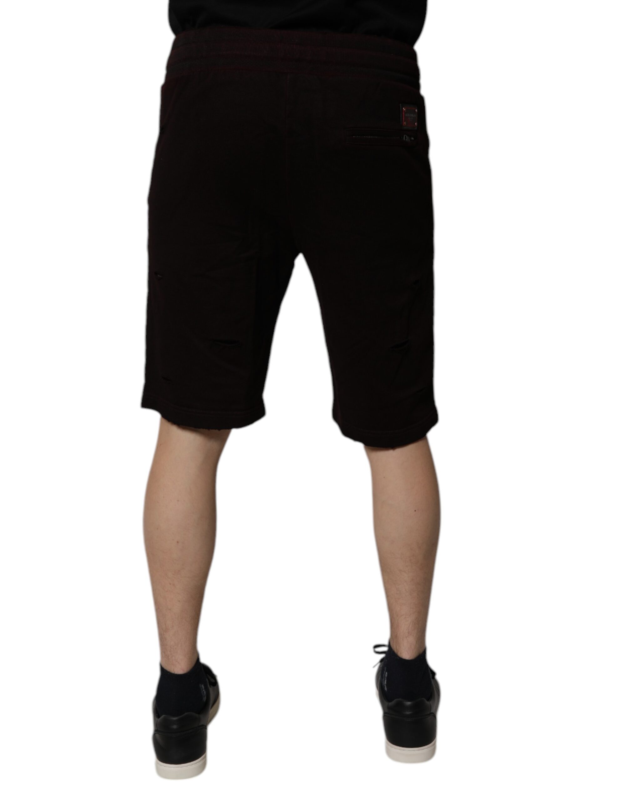 Dolce & Gabbana Maroon Cotton Sweatshorts Men Bermuda Shorts - Image 4