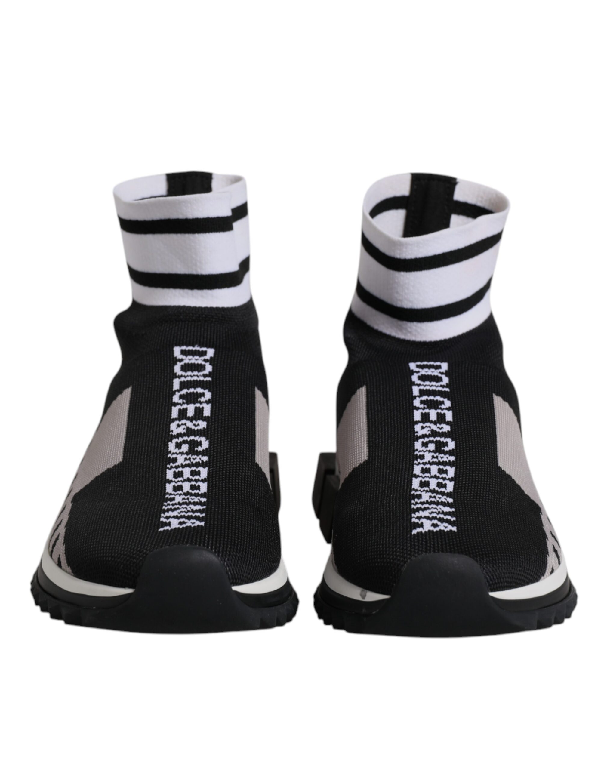 Dolce & Gabbana Black Gray Sorrento Socks Women Sneakers Shoes - Image 2