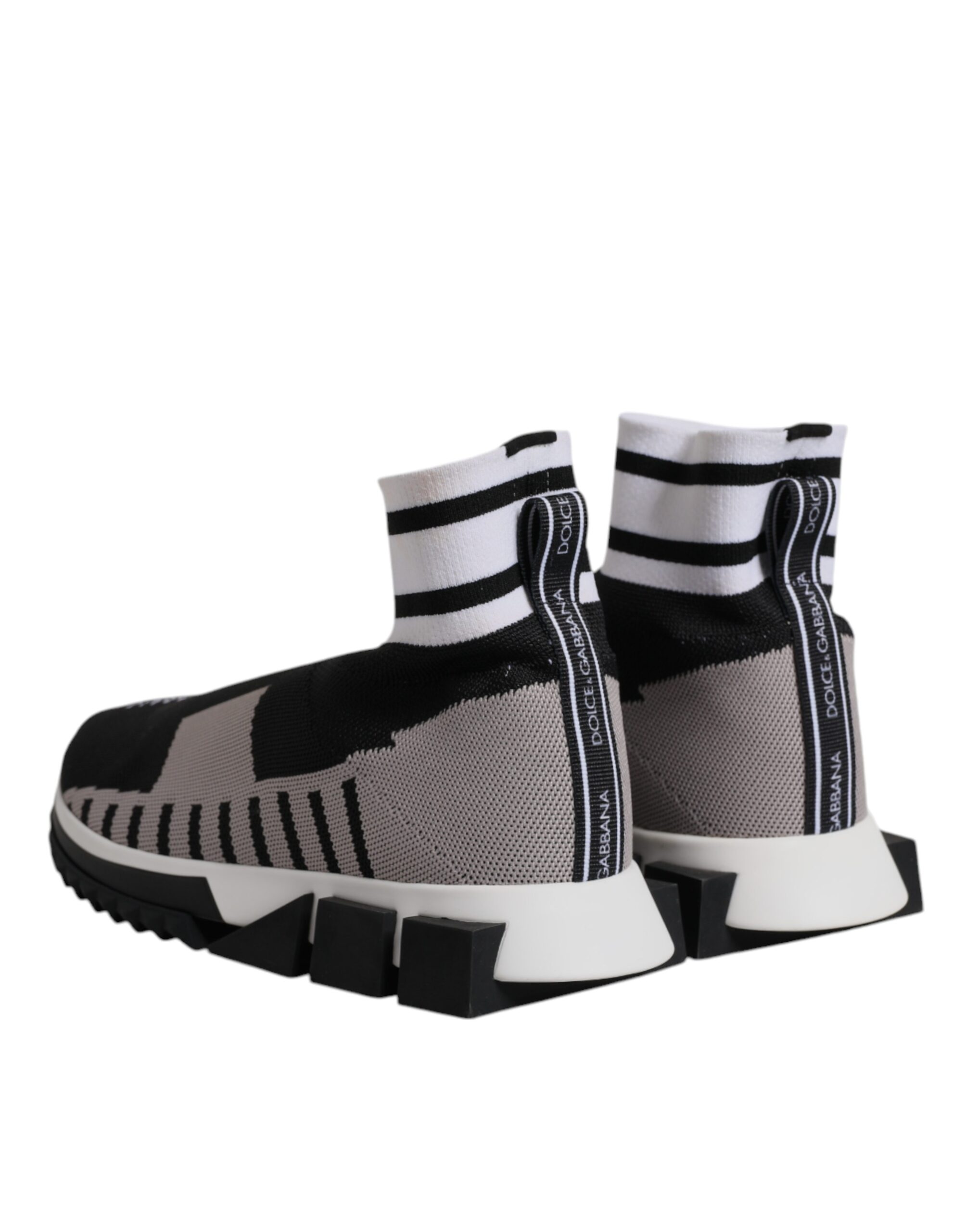 Dolce & Gabbana Black Gray Sorrento Socks Women Sneakers Shoes - Image 5
