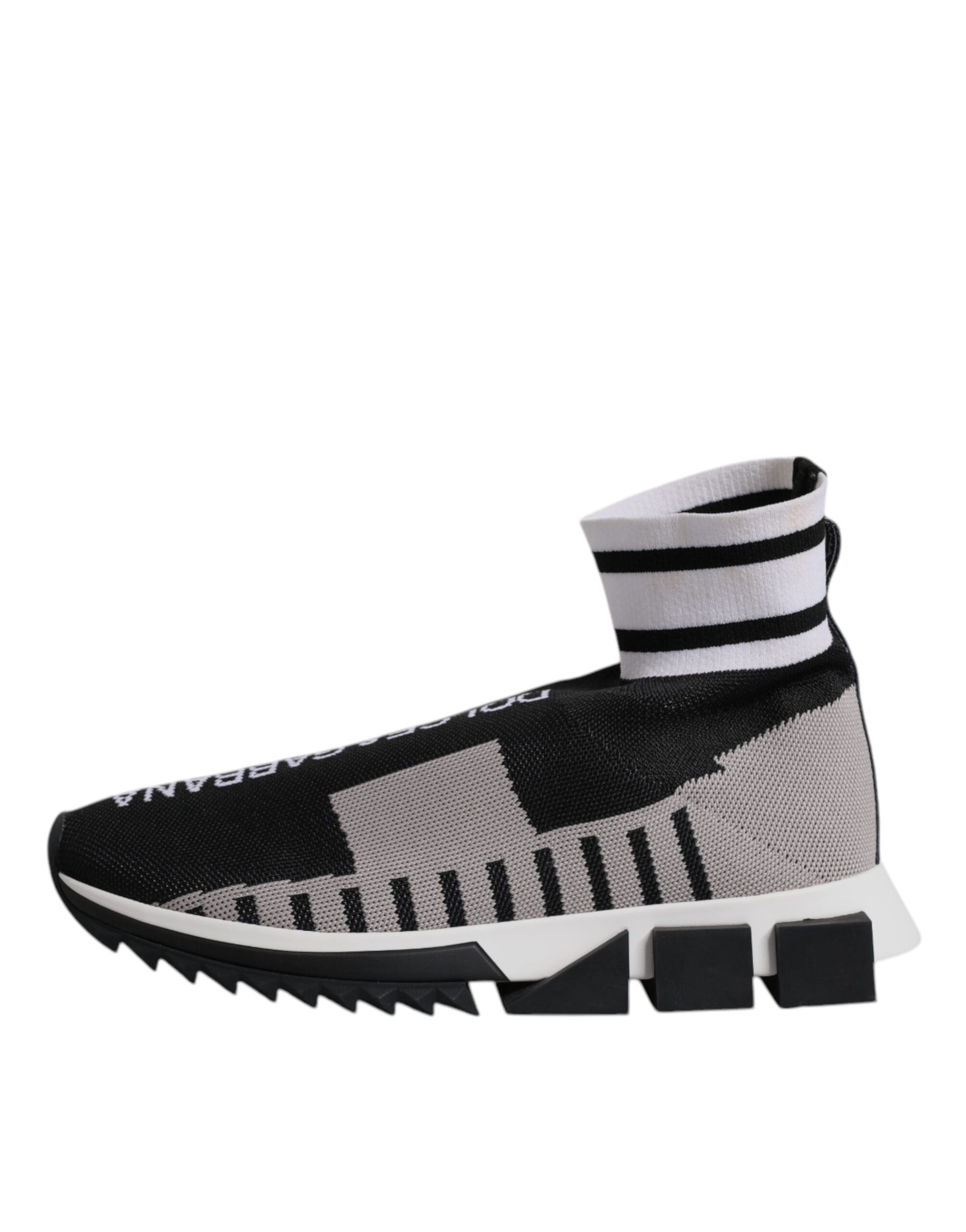 Dolce & Gabbana Black Gray Sorrento Socks Women Sneakers Shoes - Image 6