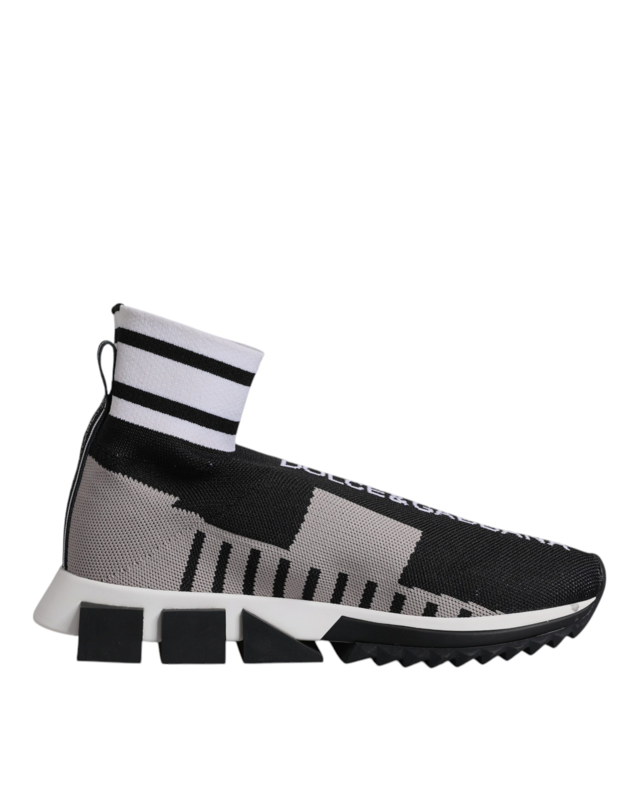 Dolce & Gabbana Black Gray Sorrento Socks Women Sneakers Shoes - Image 7