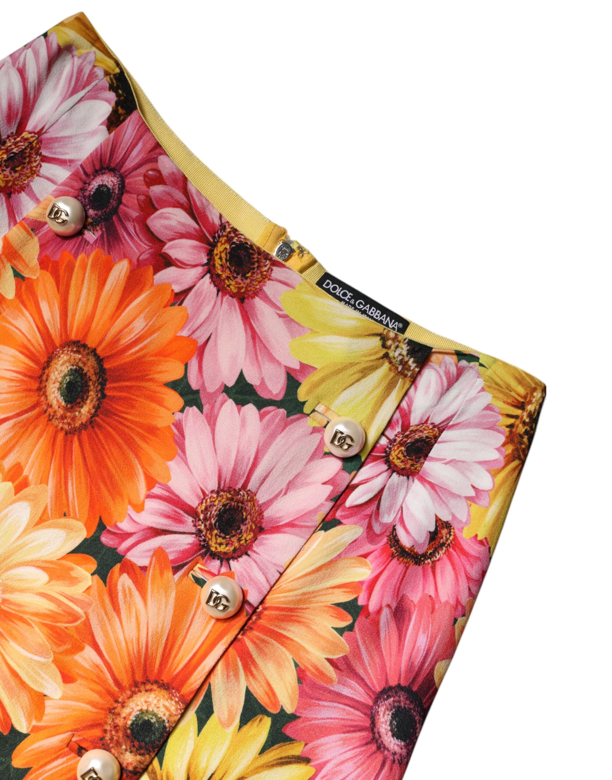 Dolce & Gabbana Multicolor Floral High Waist Mini Skirt - Image 6
