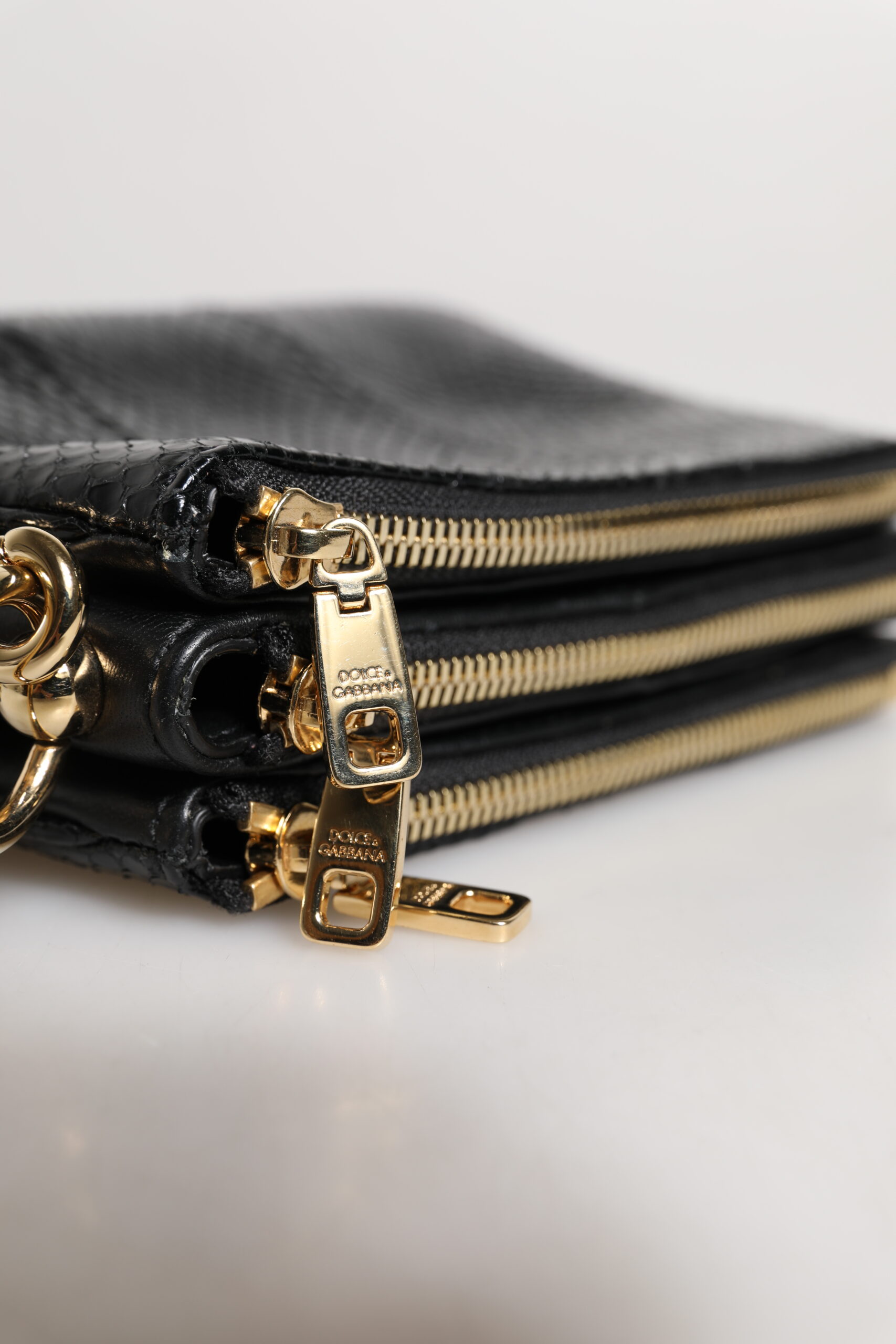Dolce & Gabbana Black Exotic Leather Shoulder Sling Clutch Bag - Image 6