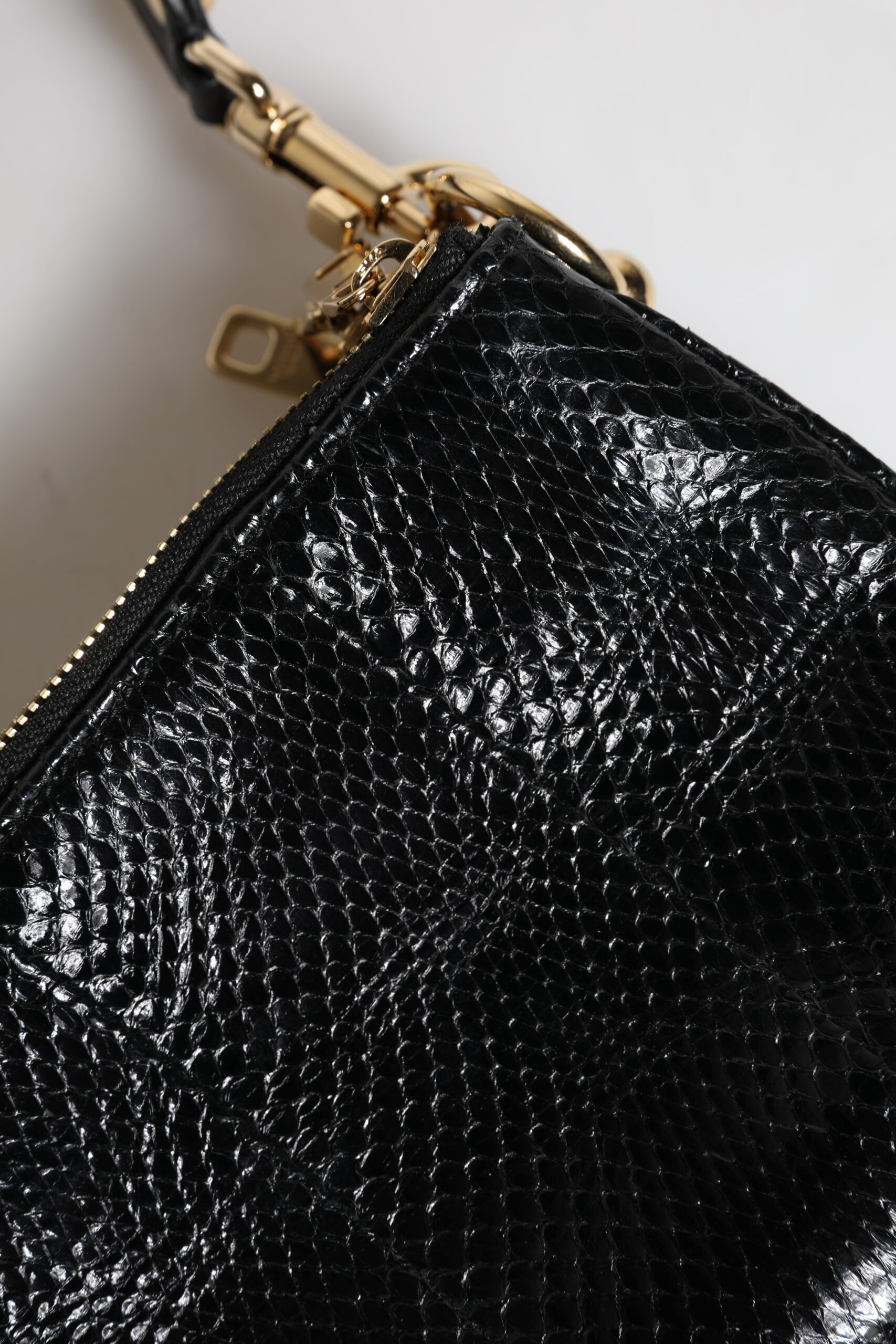 Dolce & Gabbana Black Exotic Leather Shoulder Sling Clutch Bag - Image 7
