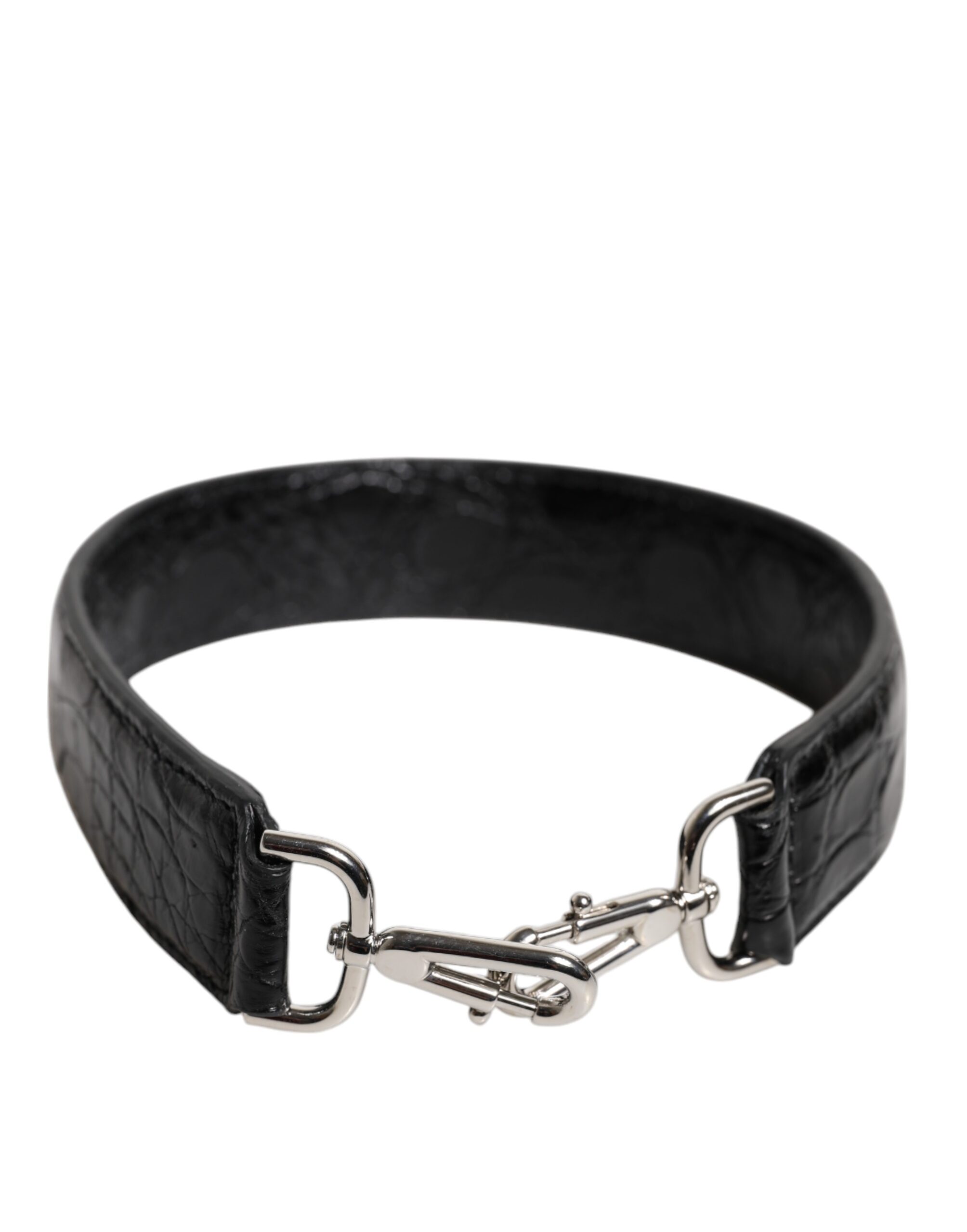 Dolce & Gabbana Black Alligator Leather Bag Shoulder Strap - Image 2