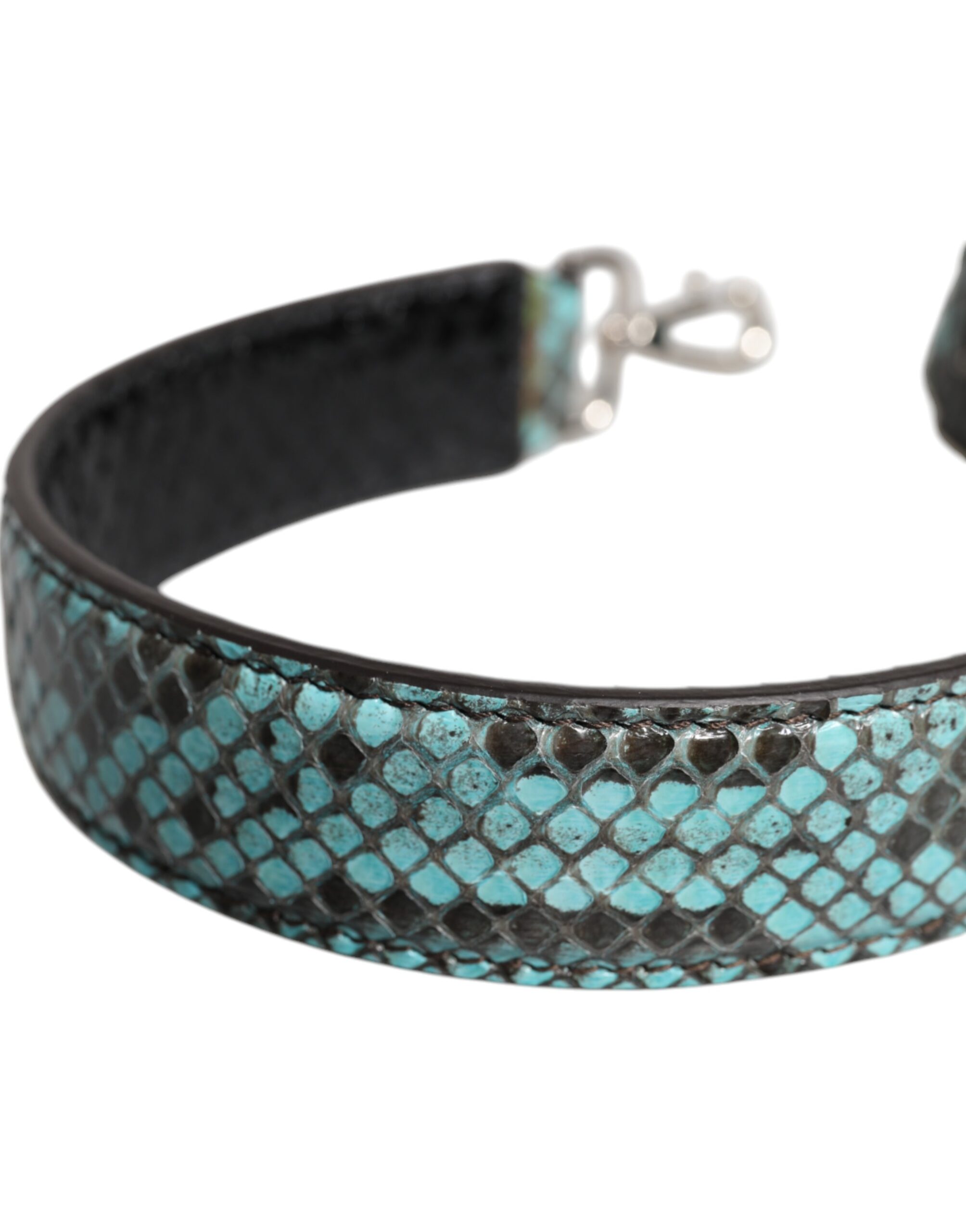 Dolce & Gabbana Black Blue Exotic Leather Bag Shoulder Strap - Image 5