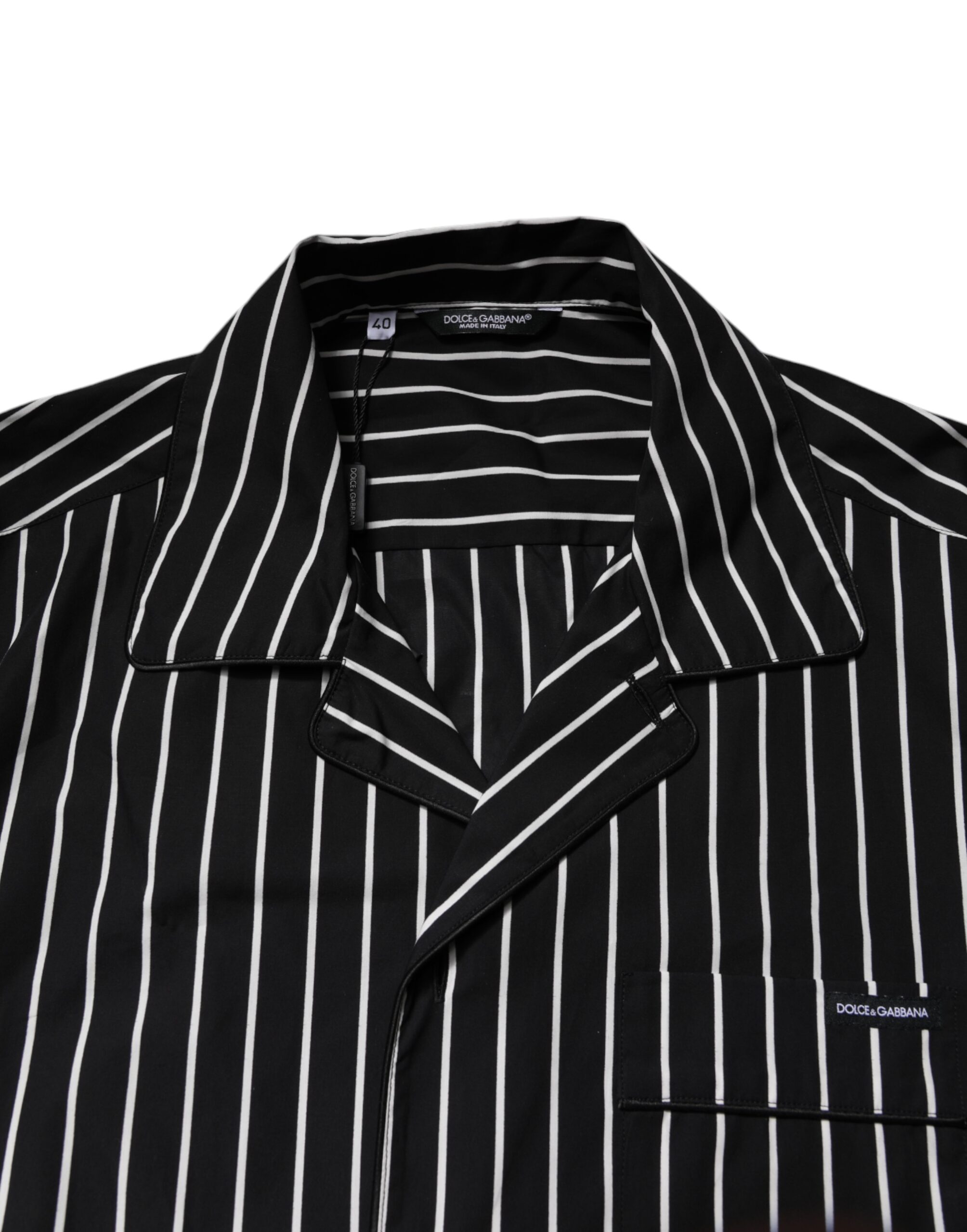 Dolce & Gabbana Black White Stripes Cotton Men Pajama Set Sleepwear - Image 6