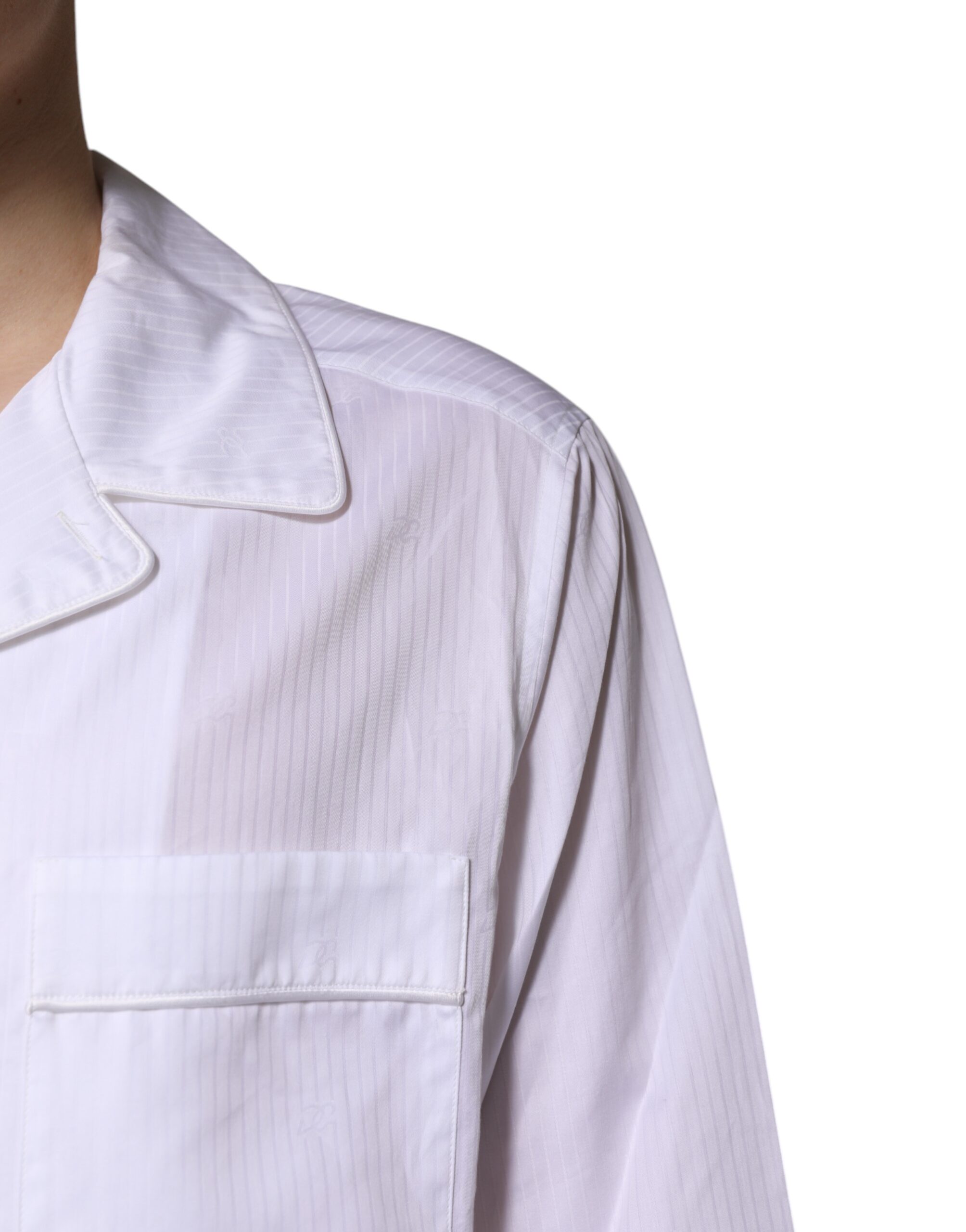 Dolce & Gabbana White Cotton Shirt Pants Pajama Set Sleepwear - Image 5