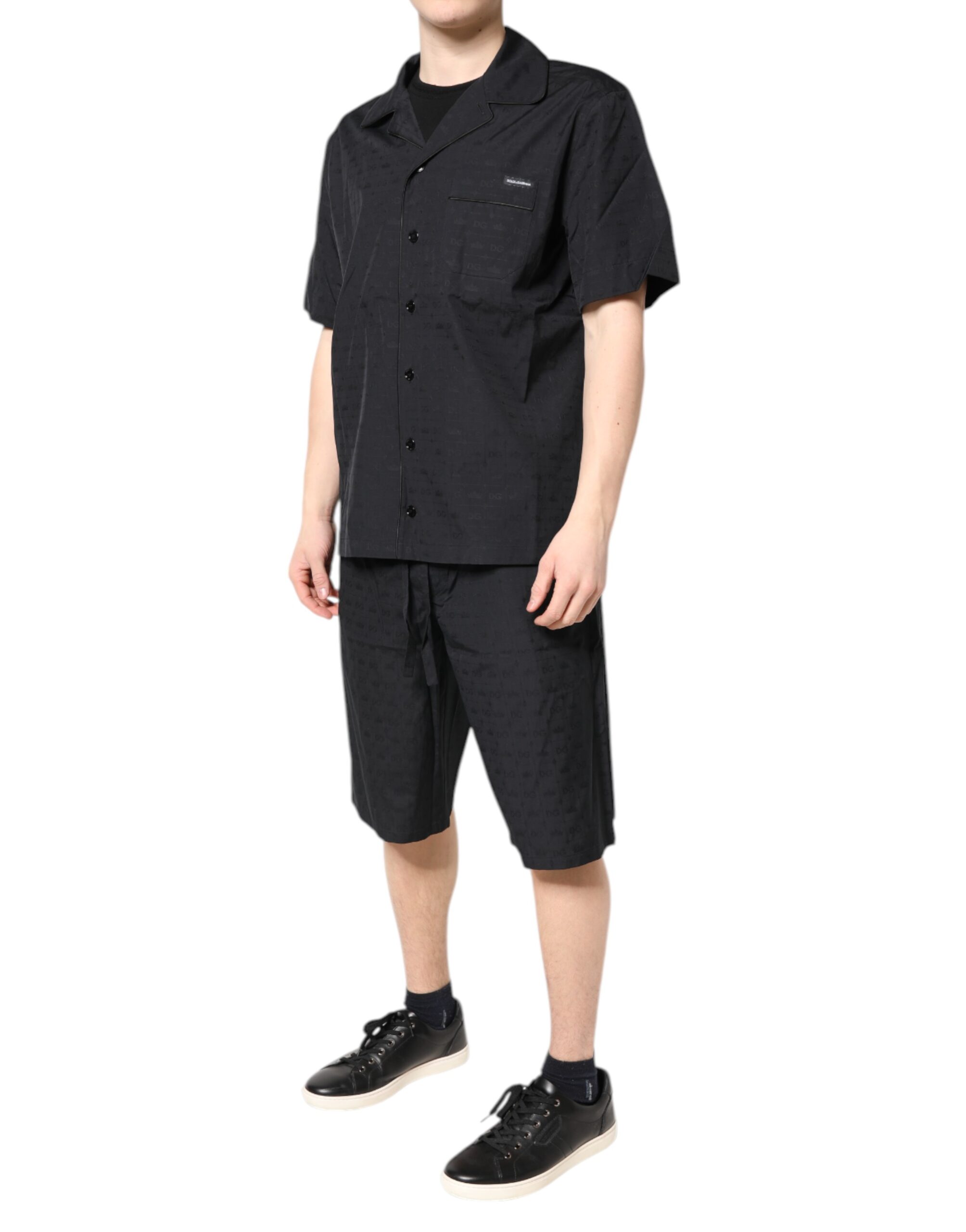 Dolce & Gabbana Black Cotton Men Pajama Set Sleepwear - Image 3