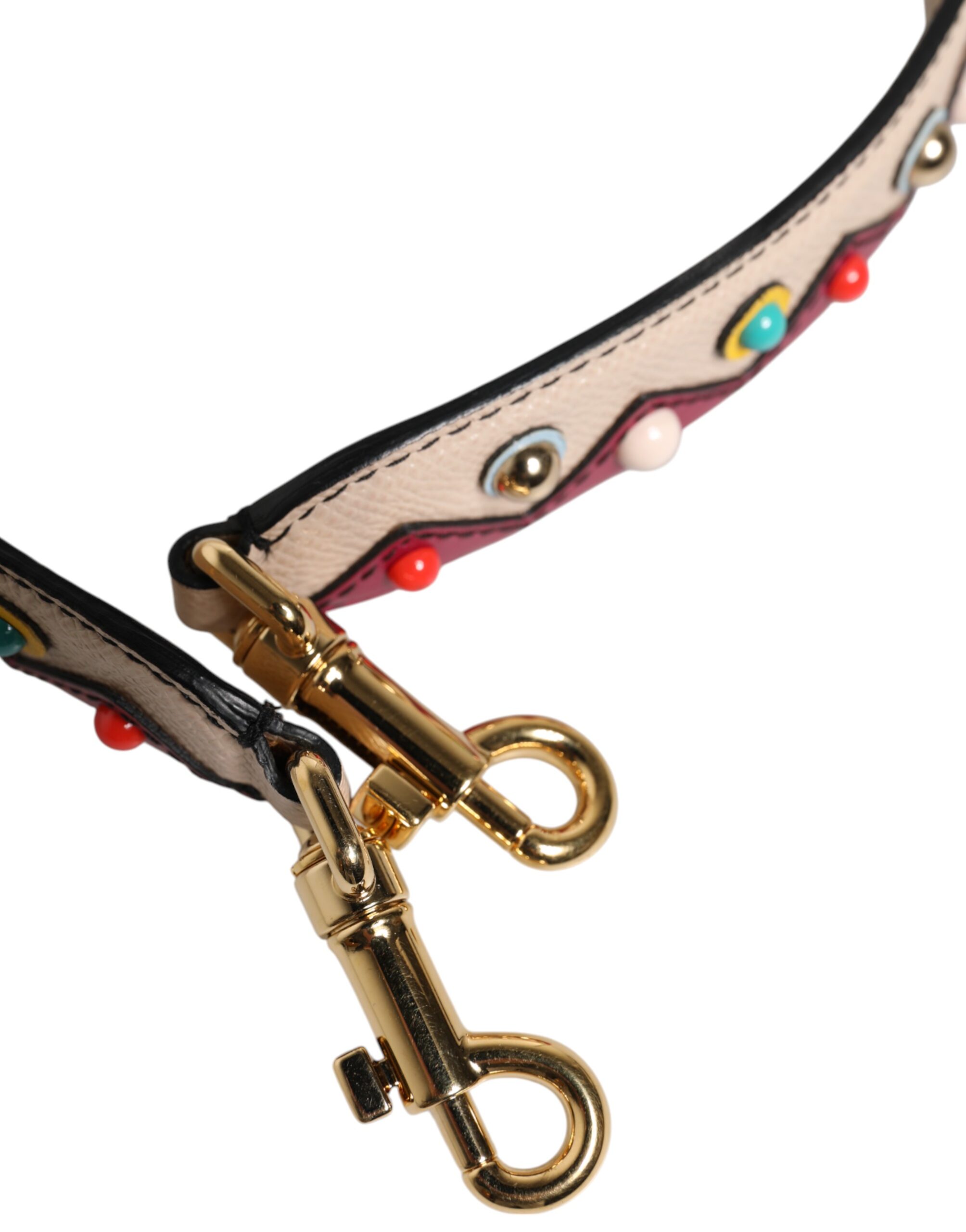 Dolce & Gabbana Beige Red Leather Handbag Accessory Shoulder Strap - Image 3