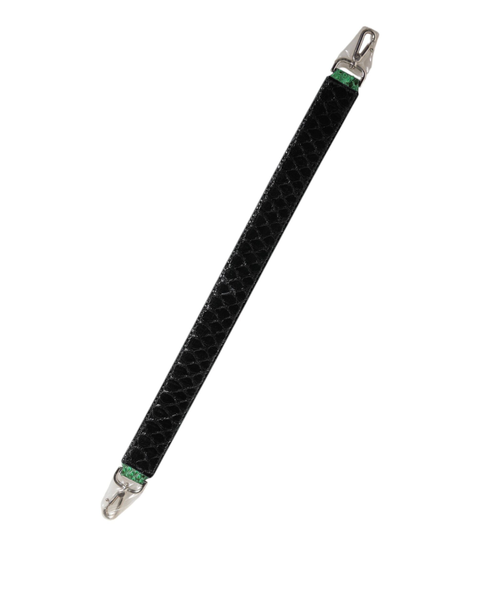 Dolce & Gabbana Black Green Exotic Leather Bag Shoulder Strap - Image 5