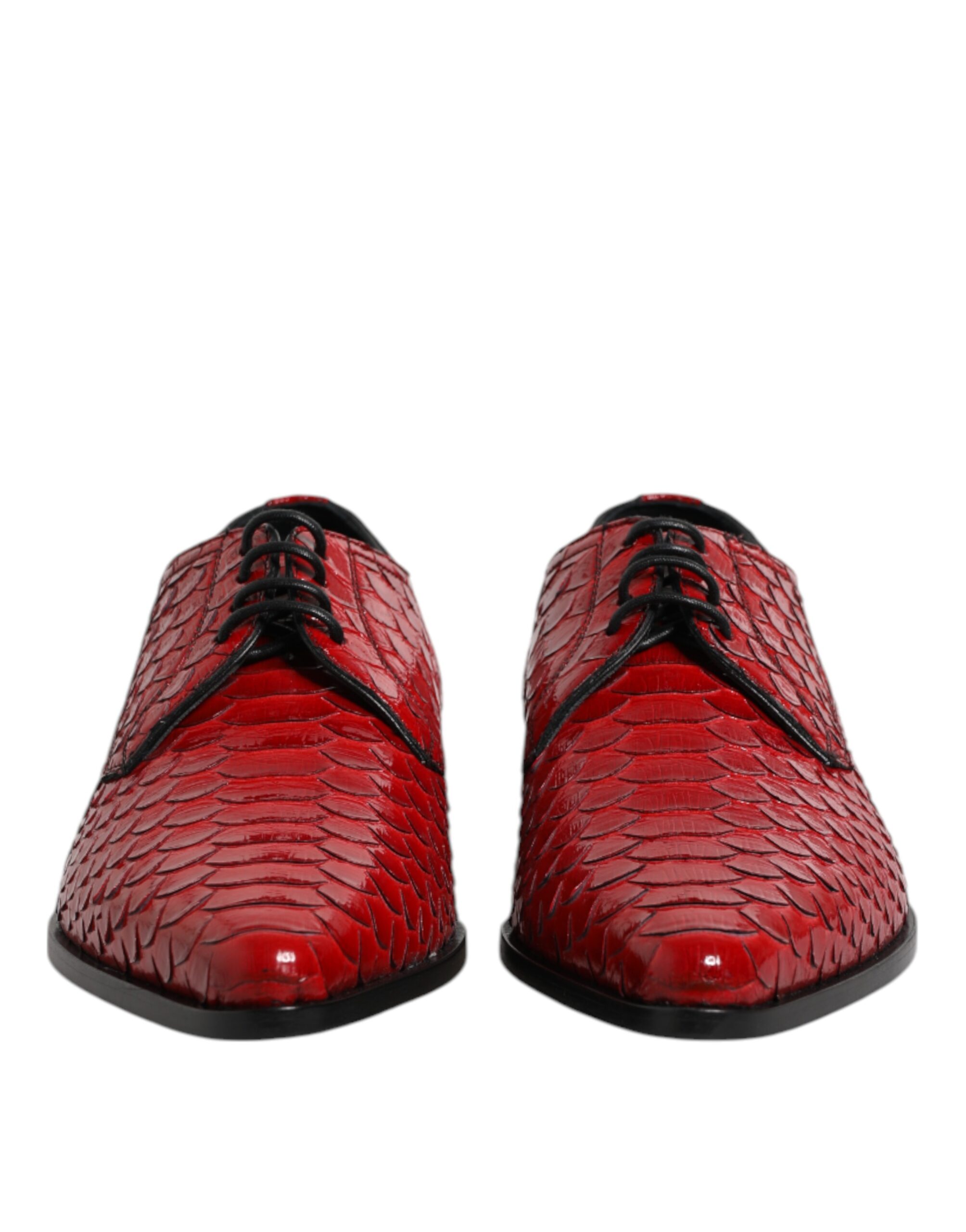 Dolce & Gabbana Red Exotic Leather Lace Up Dress Derby Shoes - Image 2