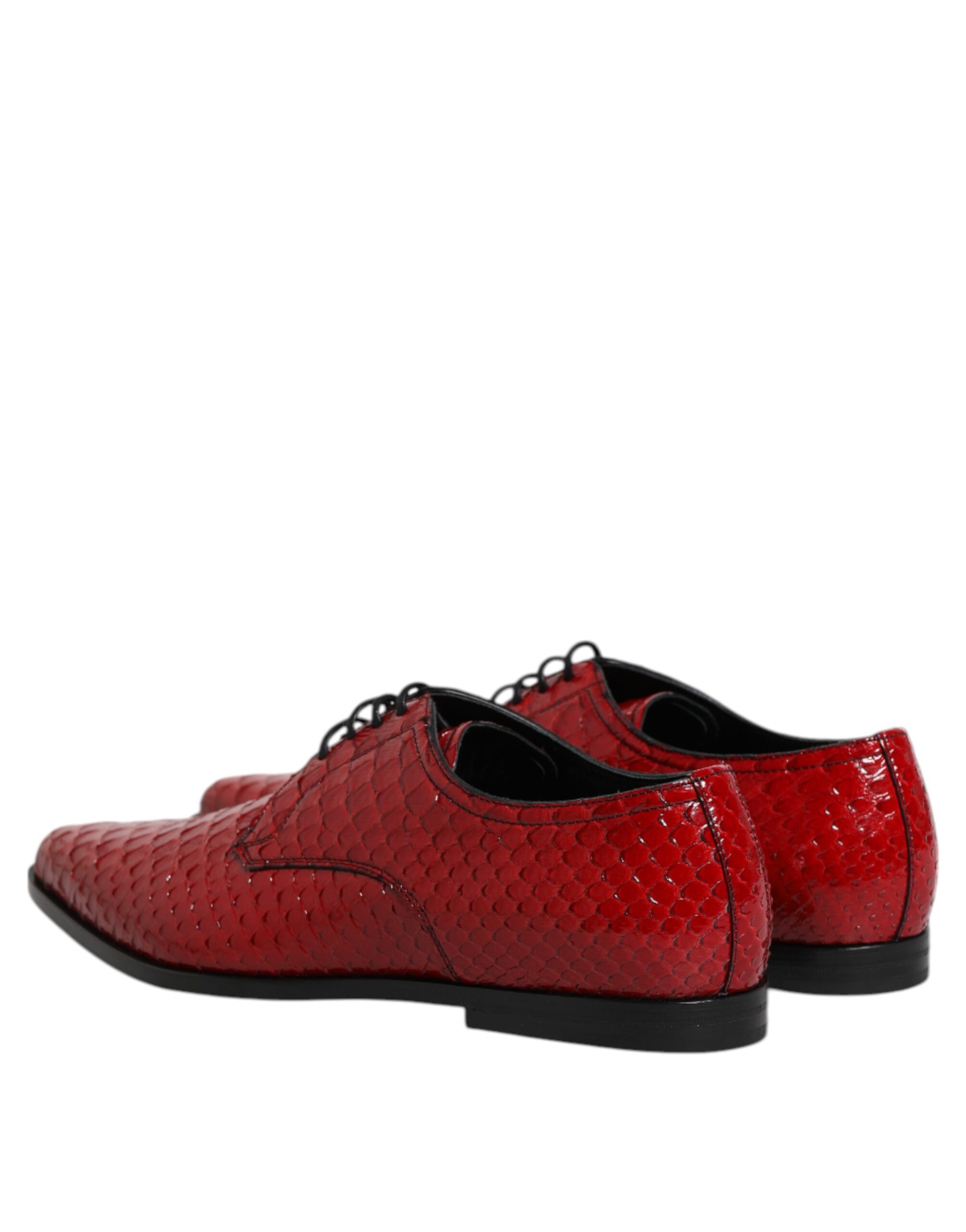 Dolce & Gabbana Red Exotic Leather Lace Up Dress Derby Shoes - Image 5