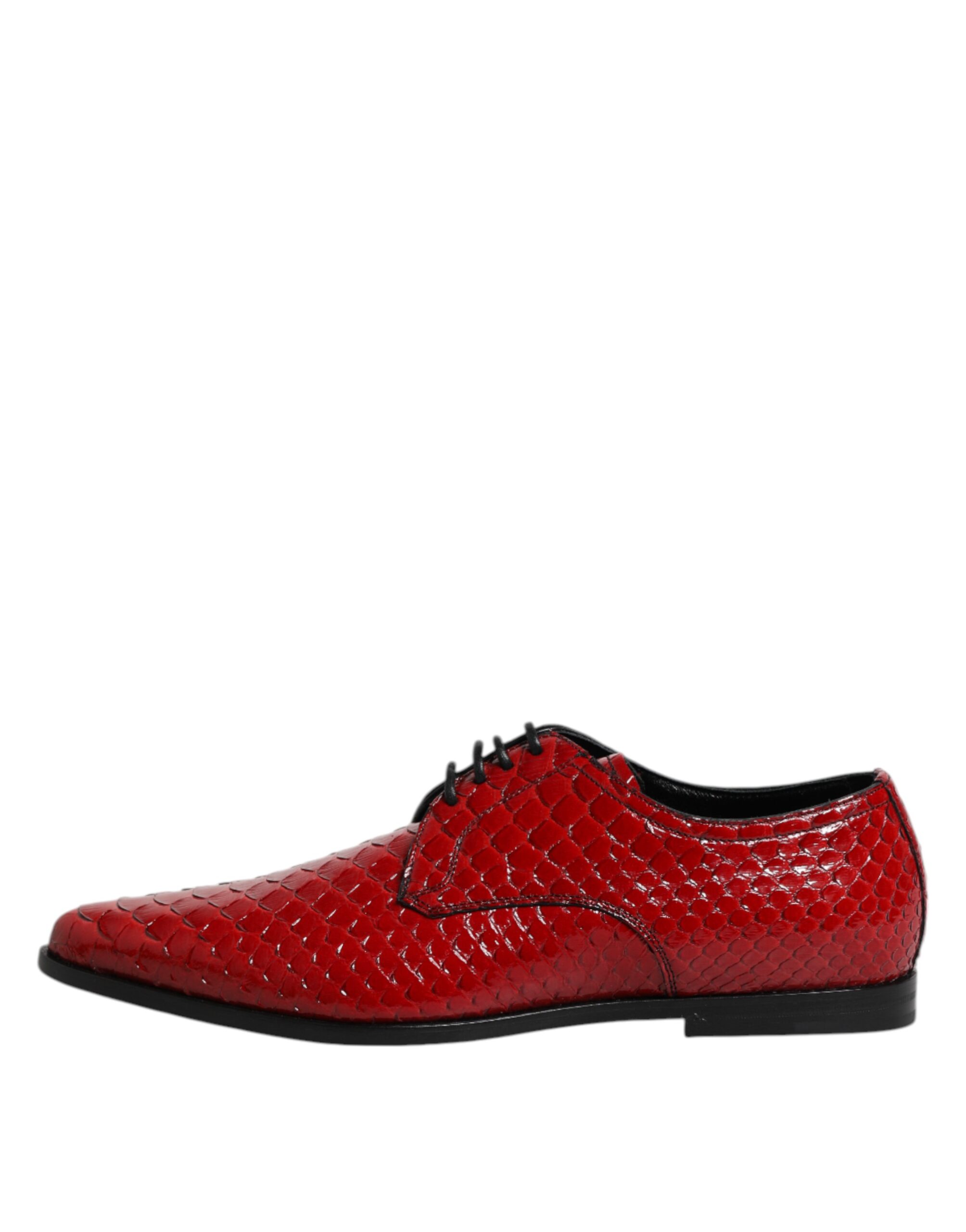 Dolce & Gabbana Red Exotic Leather Lace Up Dress Derby Shoes - Image 6