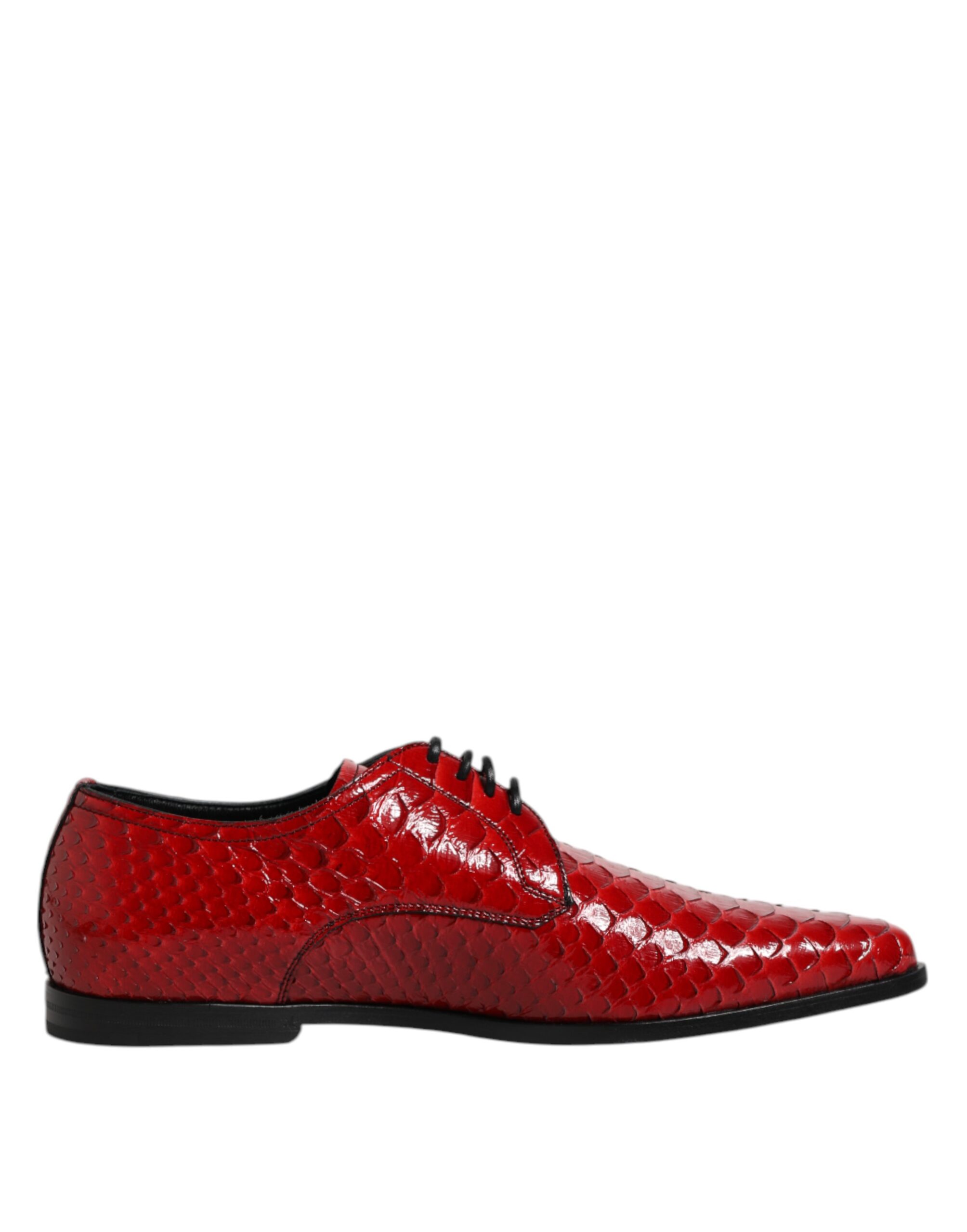 Dolce & Gabbana Red Exotic Leather Lace Up Dress Derby Shoes - Image 7