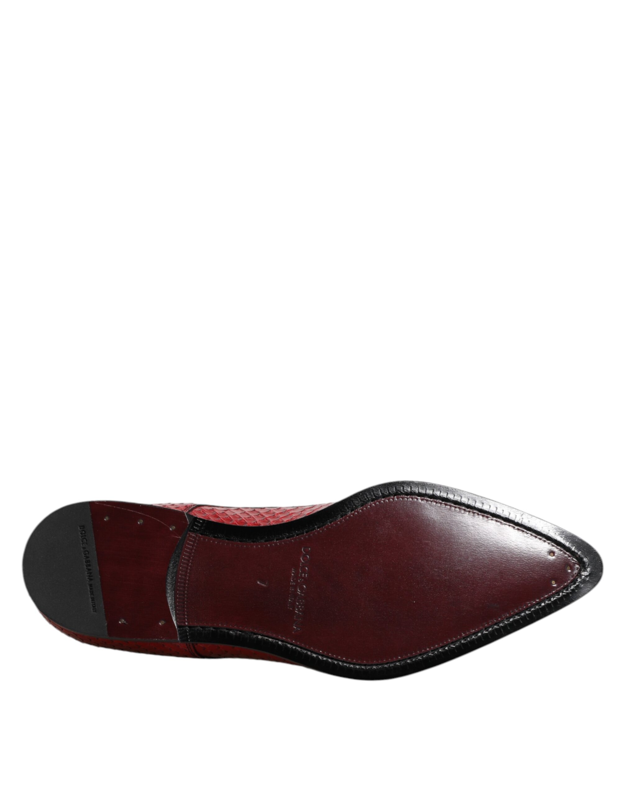 Dolce & Gabbana Red Exotic Leather Lace Up Dress Derby Shoes - Image 8
