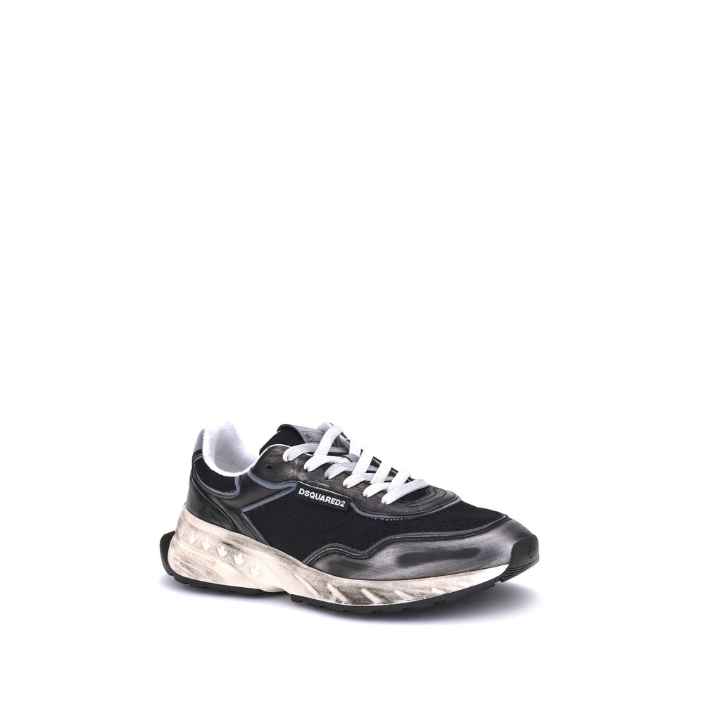 Dsquared² Black Calf Leather Bos Taurus Athletic Sneakers - Image 2