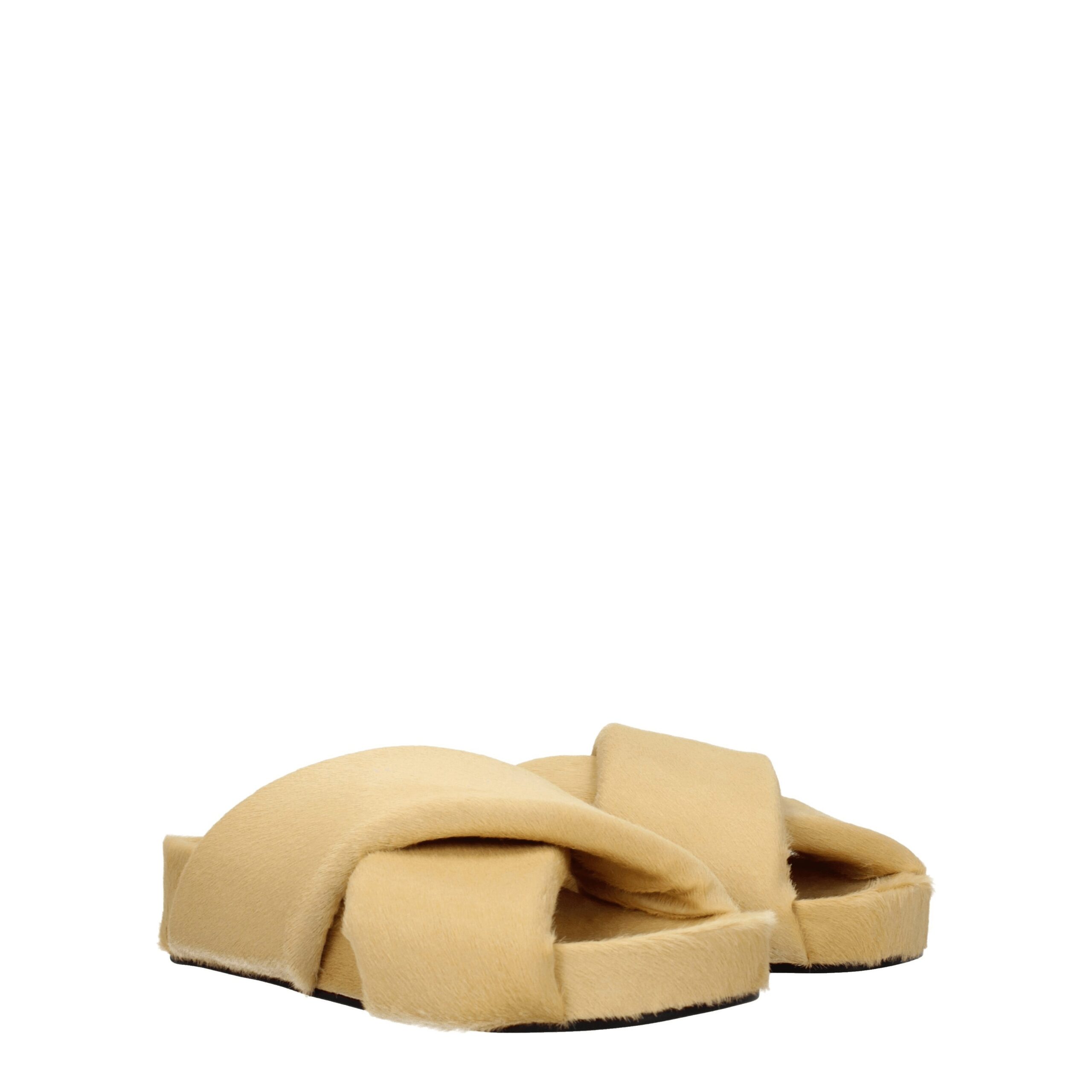 Jil Sander Beige Horsehair Slippers - Image 2