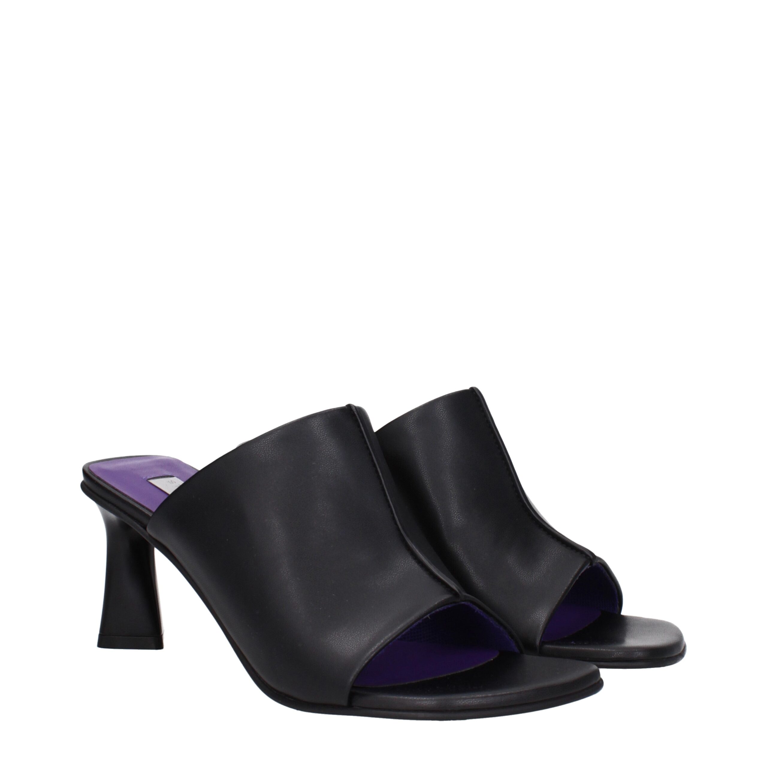 Stella McCartney Black Leather Stiletto Heel Sandals - Image 2