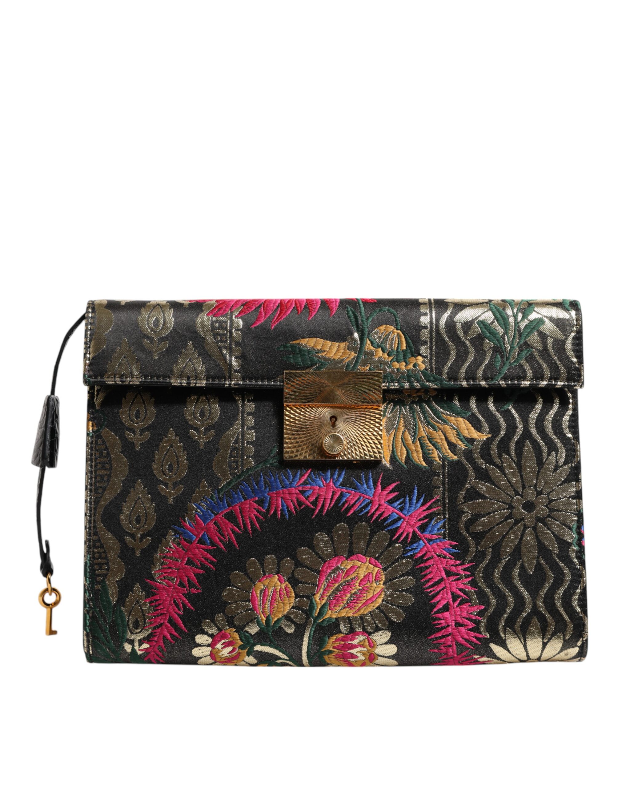 Dolce & Gabbana Multicolor Jacquard Floral Document Briefcase Bag - Image 2