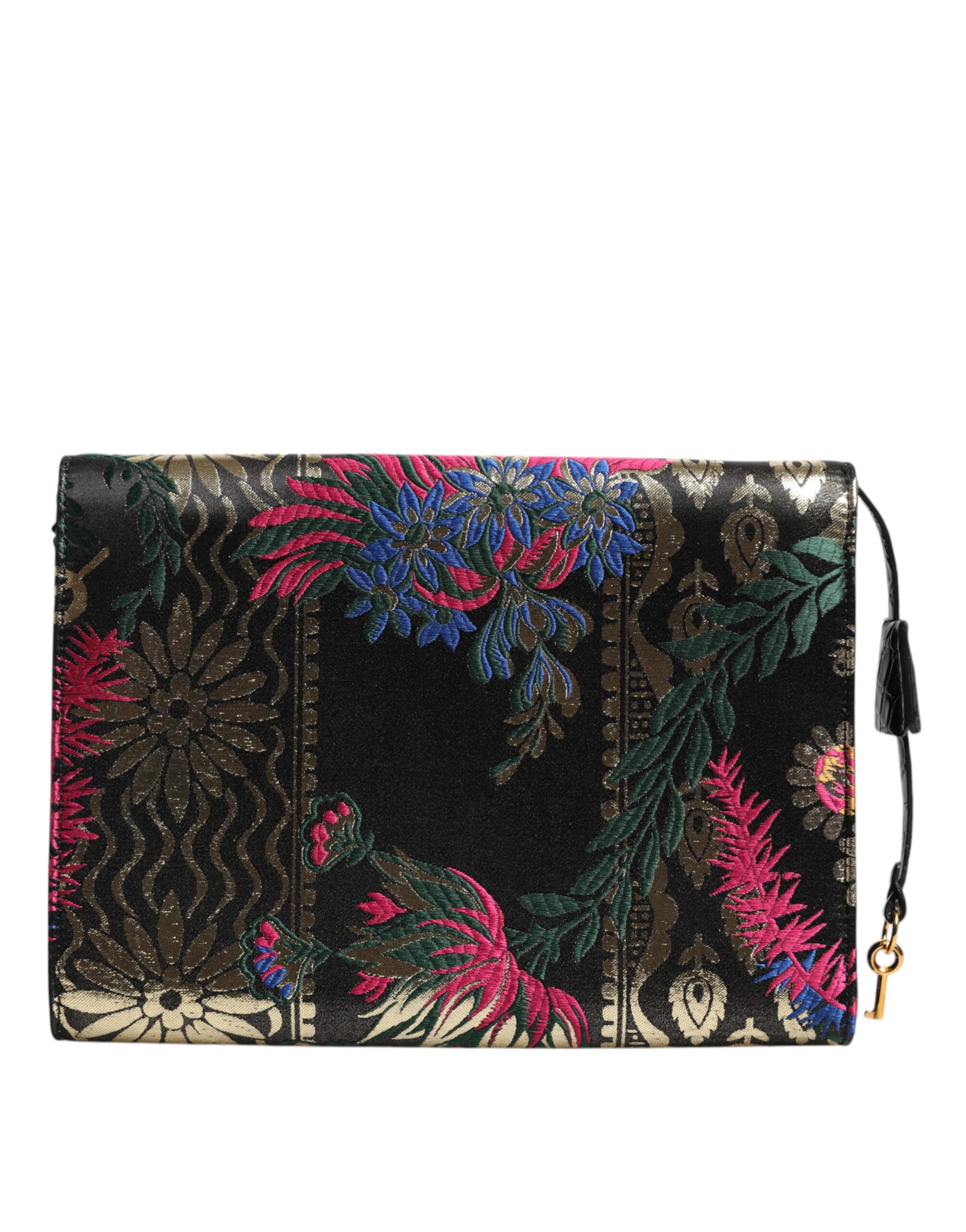 Dolce & Gabbana Multicolor Jacquard Floral Document Briefcase Bag - Image 4
