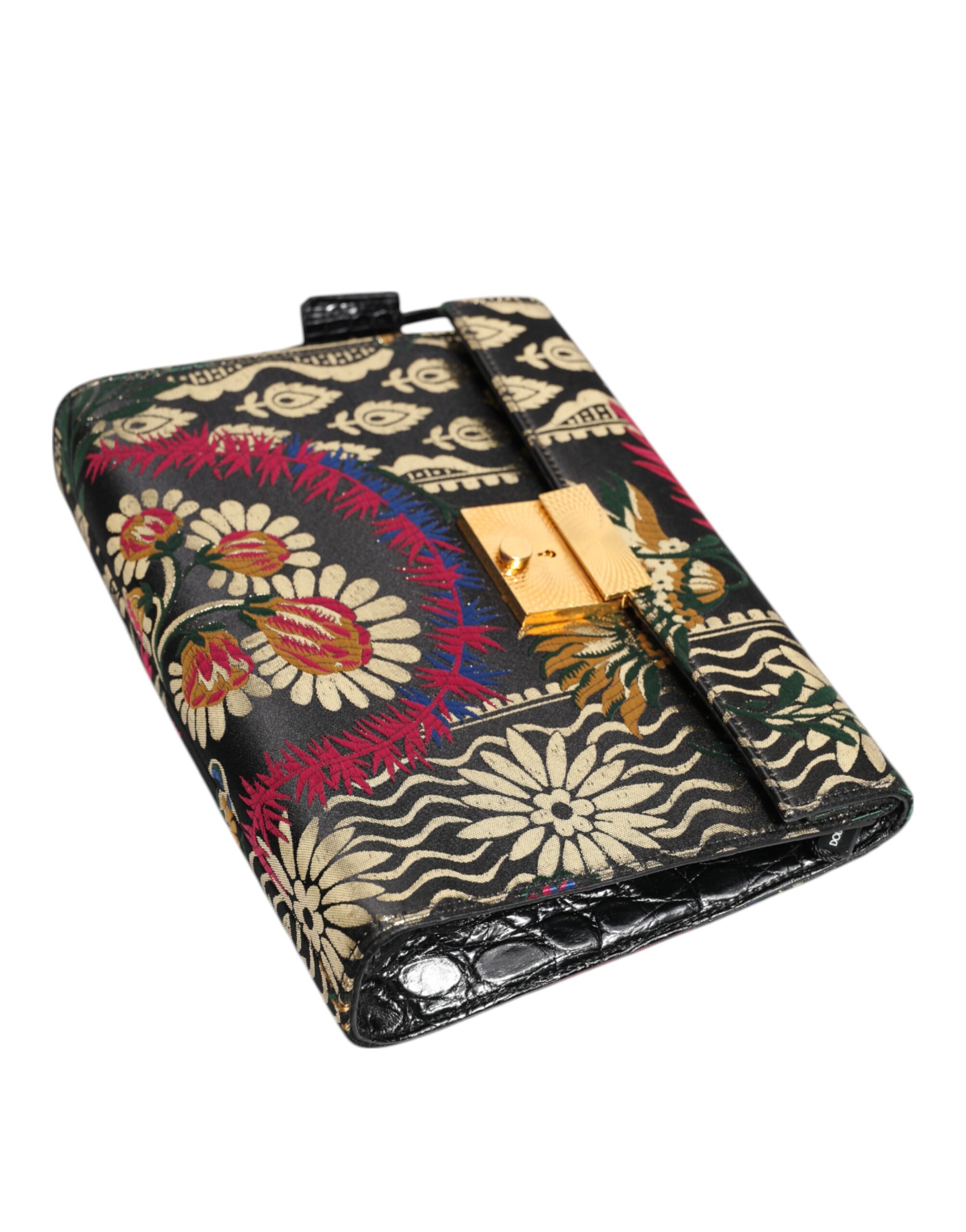 Dolce & Gabbana Multicolor Jacquard Floral Document Briefcase Bag - Image 5