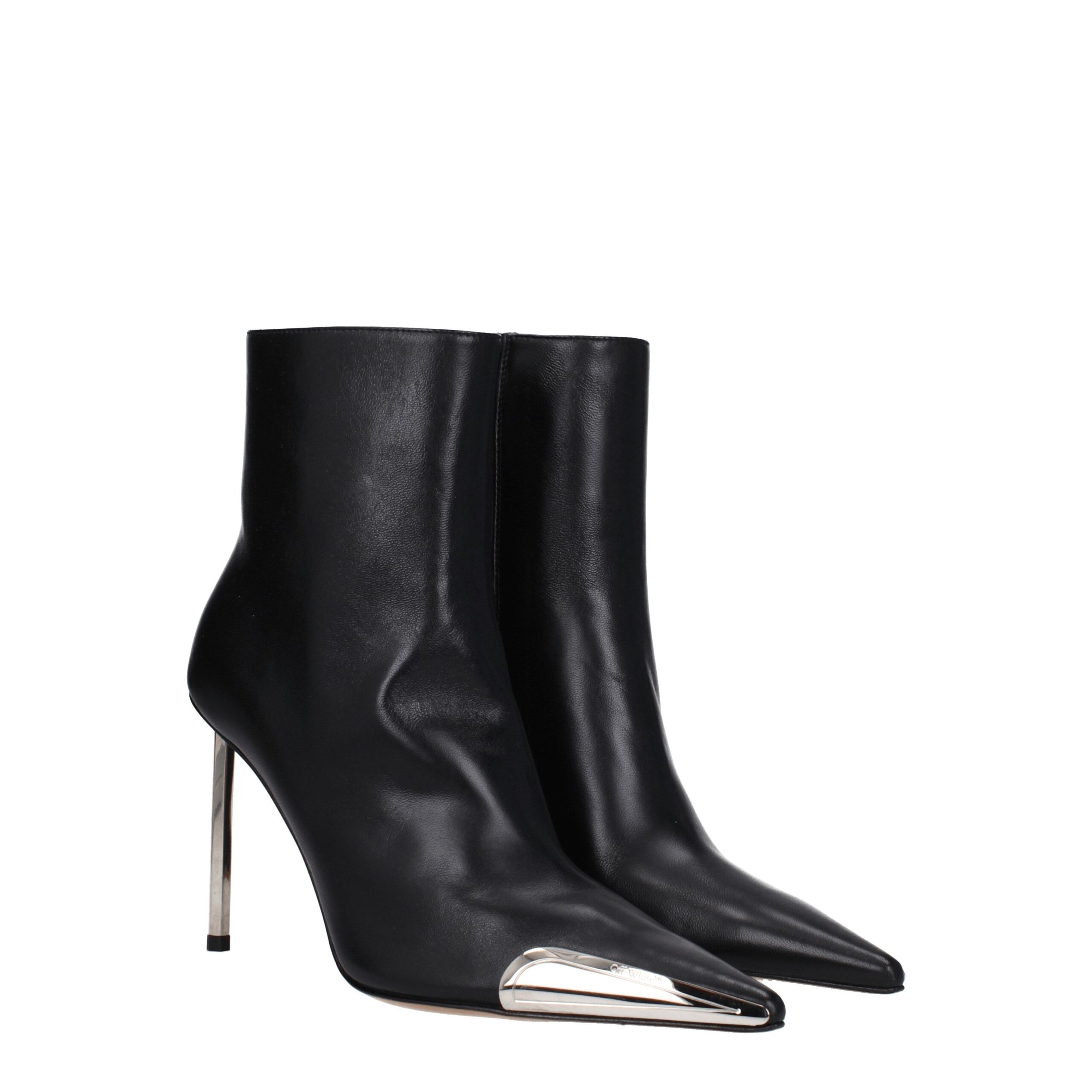 Off-White Black Leather Ankle Boots - Image 2